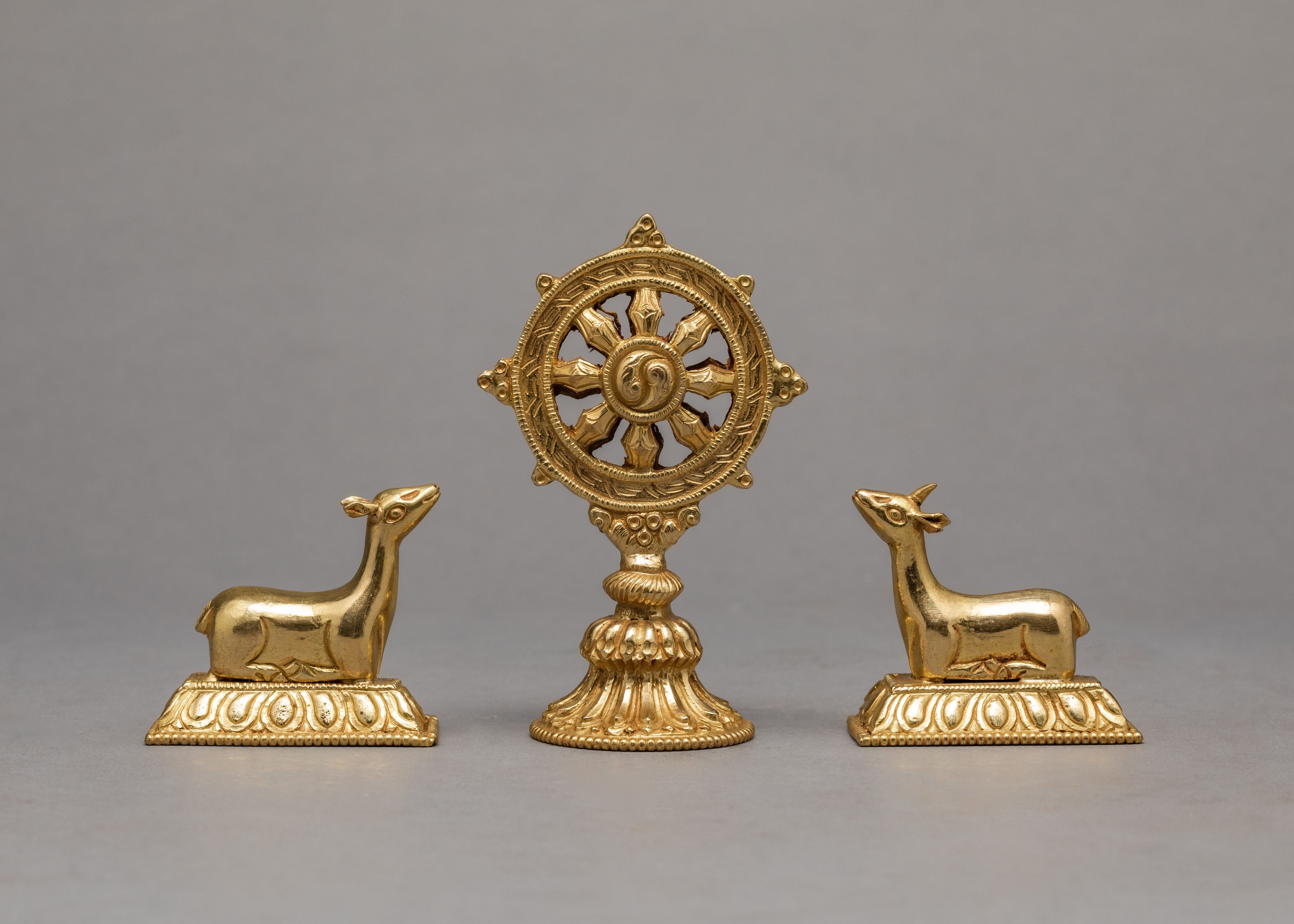 Dharma Chakra And Two Deer | Dharma Wheel