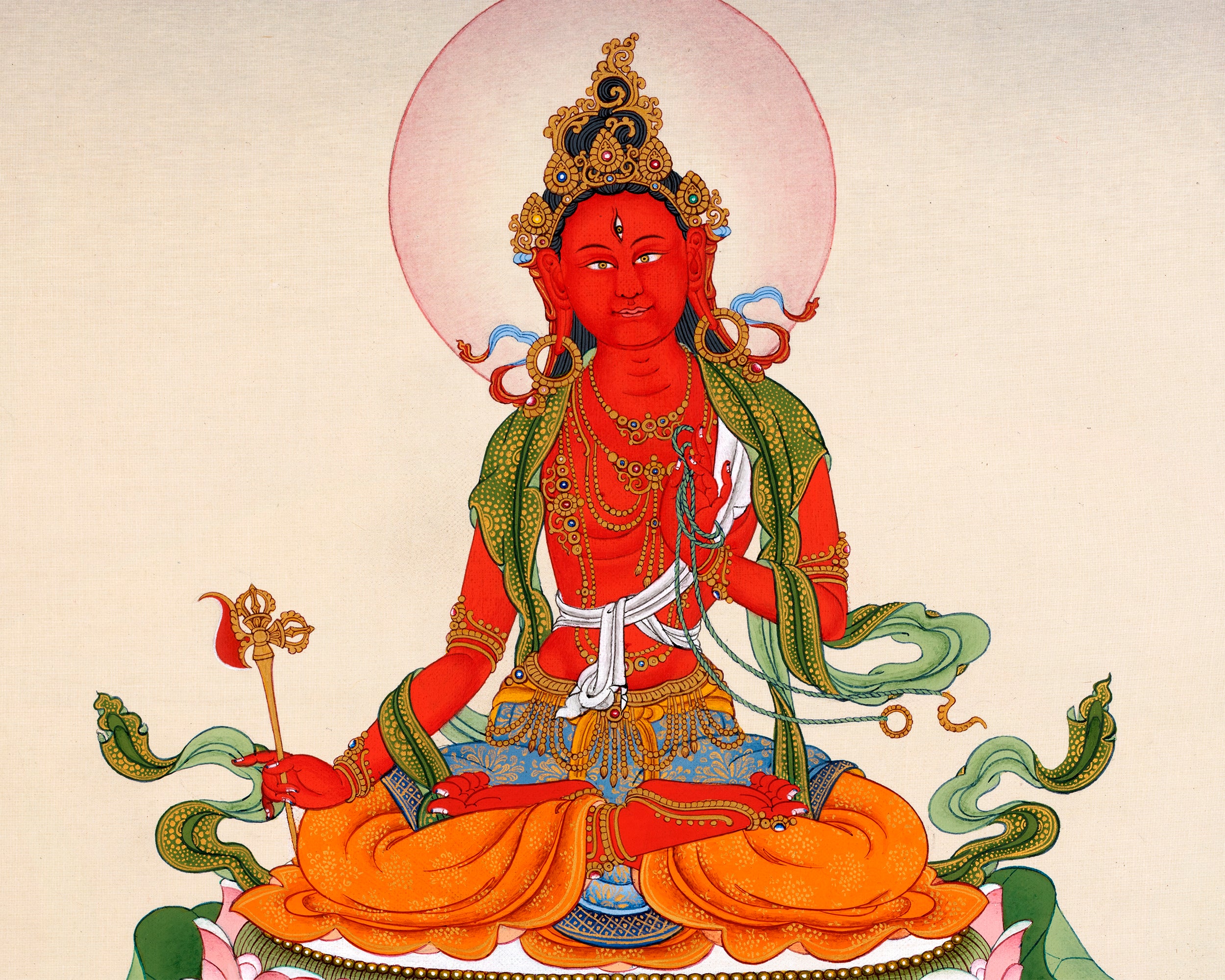 Red Tara Thangka | Tibetan Bodhisattva painting