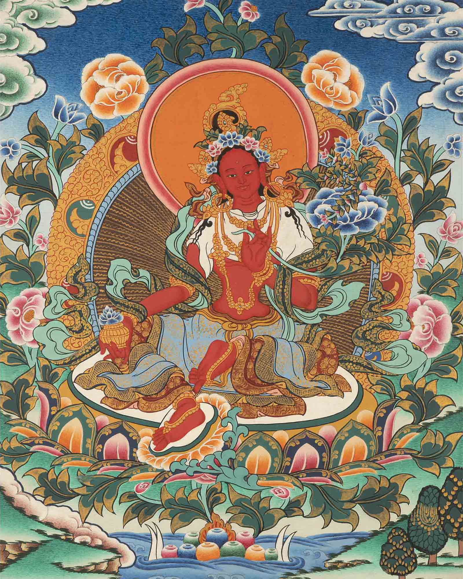 Red Tara Thangka | Tibetan Wall Decoration Painting