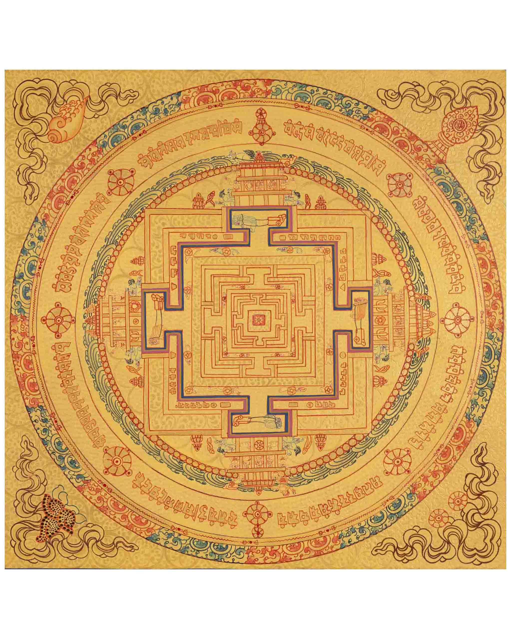 Religious Mandala Thangka | Tibetan Artwork | Traditional Wall Decors