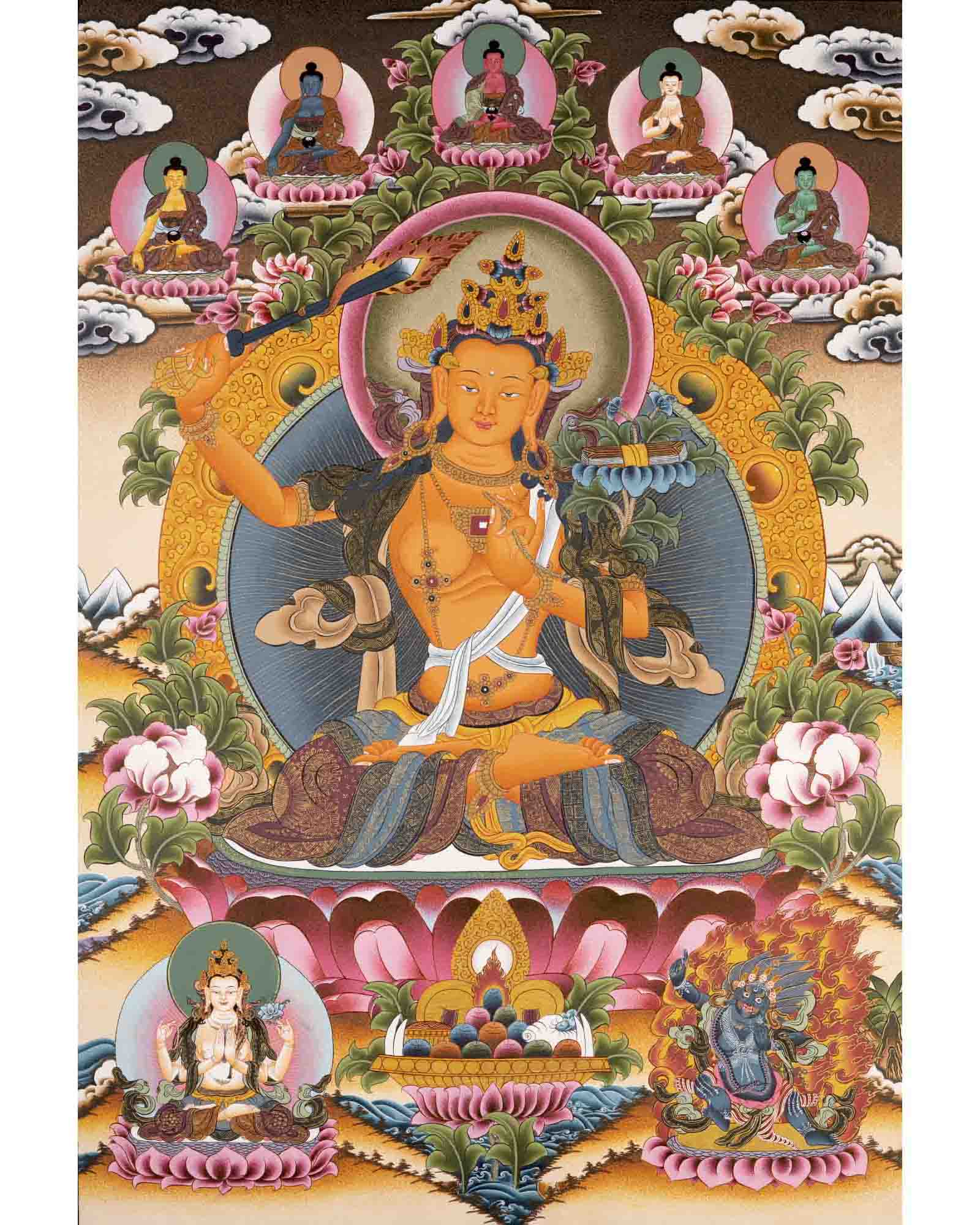 Religious Manjushree Thangka | Thangka Painting