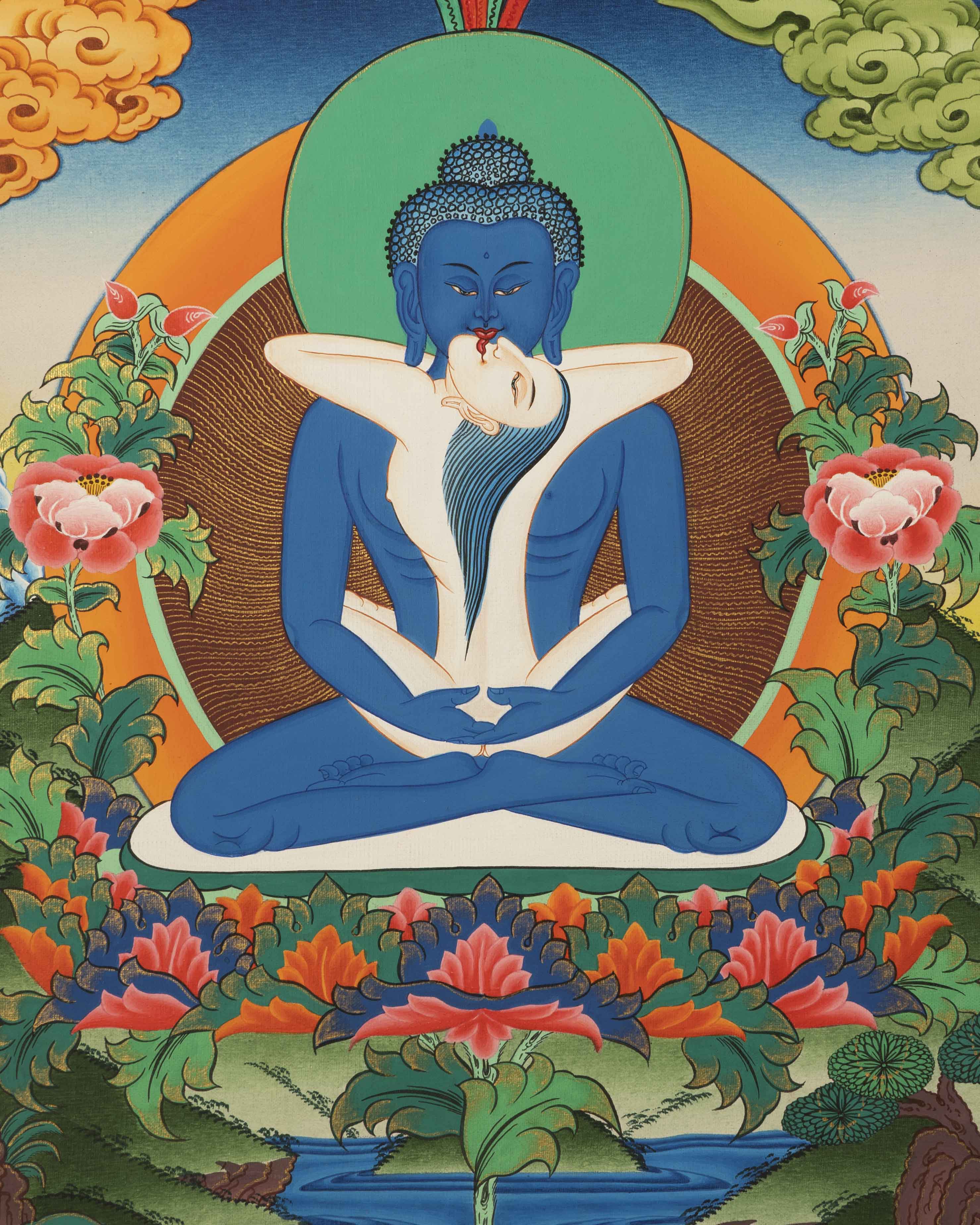 Samantabhadra Buddha Thangka | Wall Hanging Art