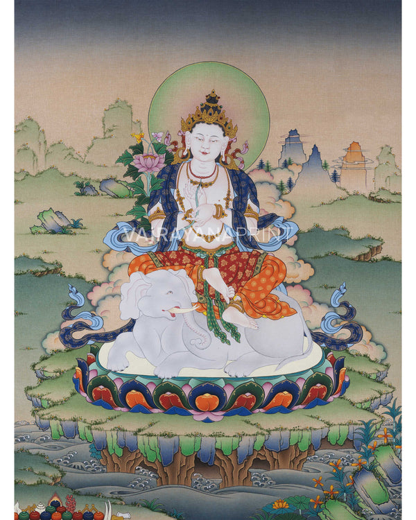 Tibetan Samantabhadra Thangka Print |Wall Hanging Spiritual Gifts | Art Canvas