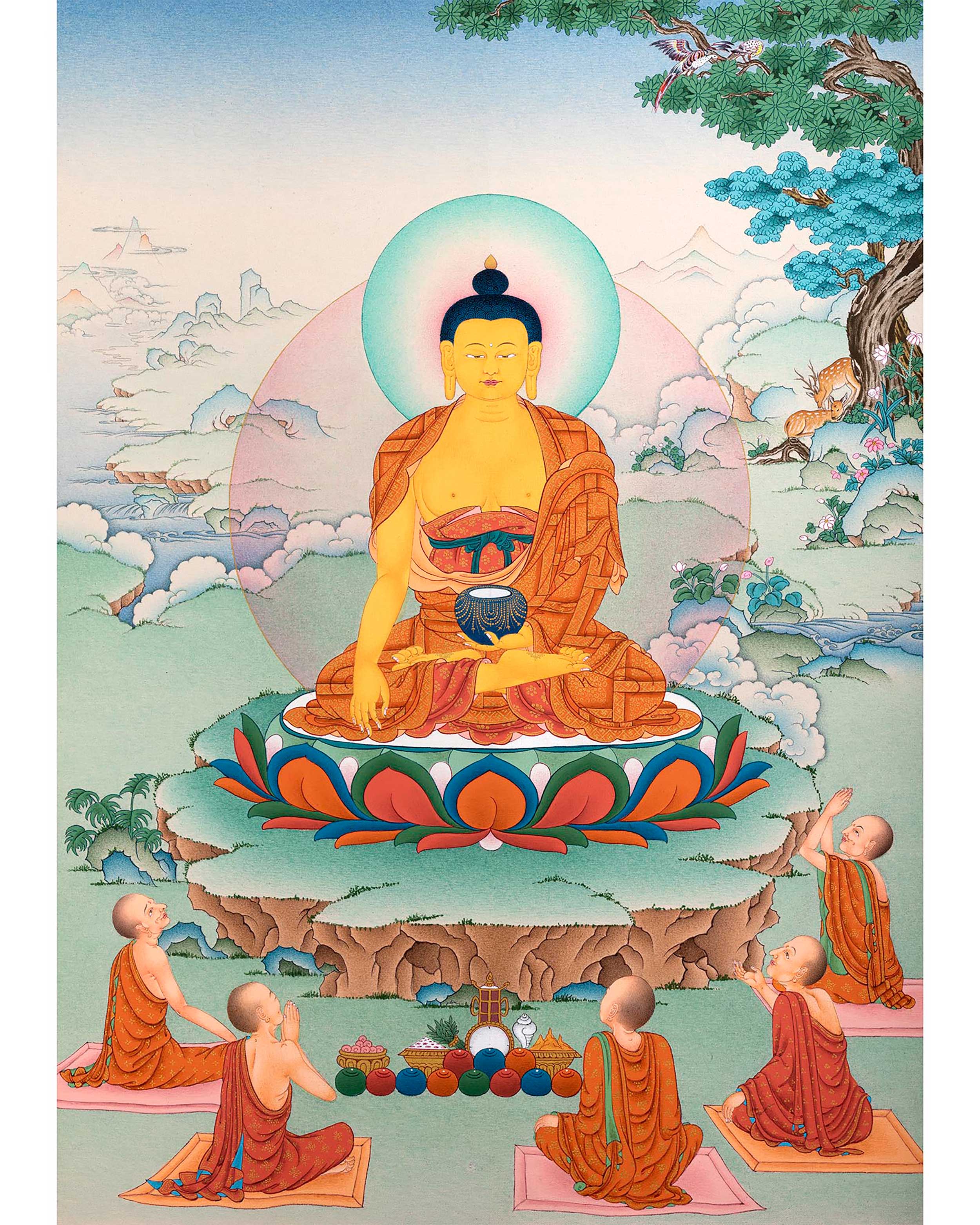 Shakyamuni Buddha With Five Disciples