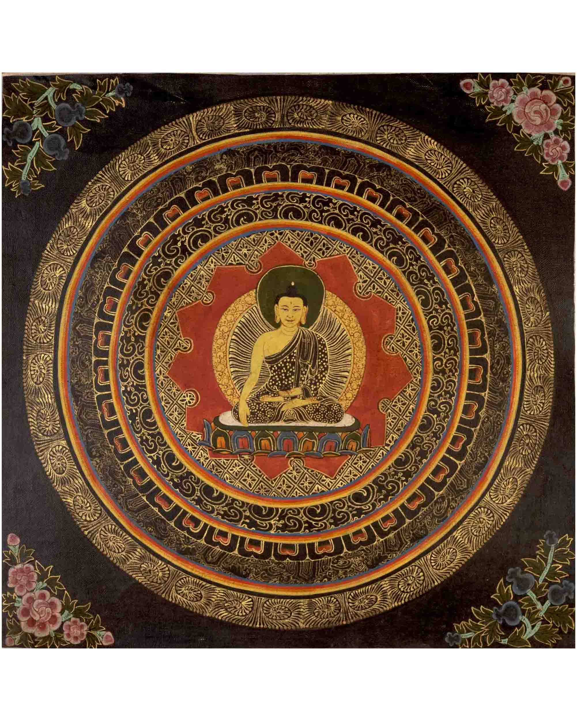 Buddha Shakyamuni Mandala | Traditional Tibetan Thangka | Wall Decors