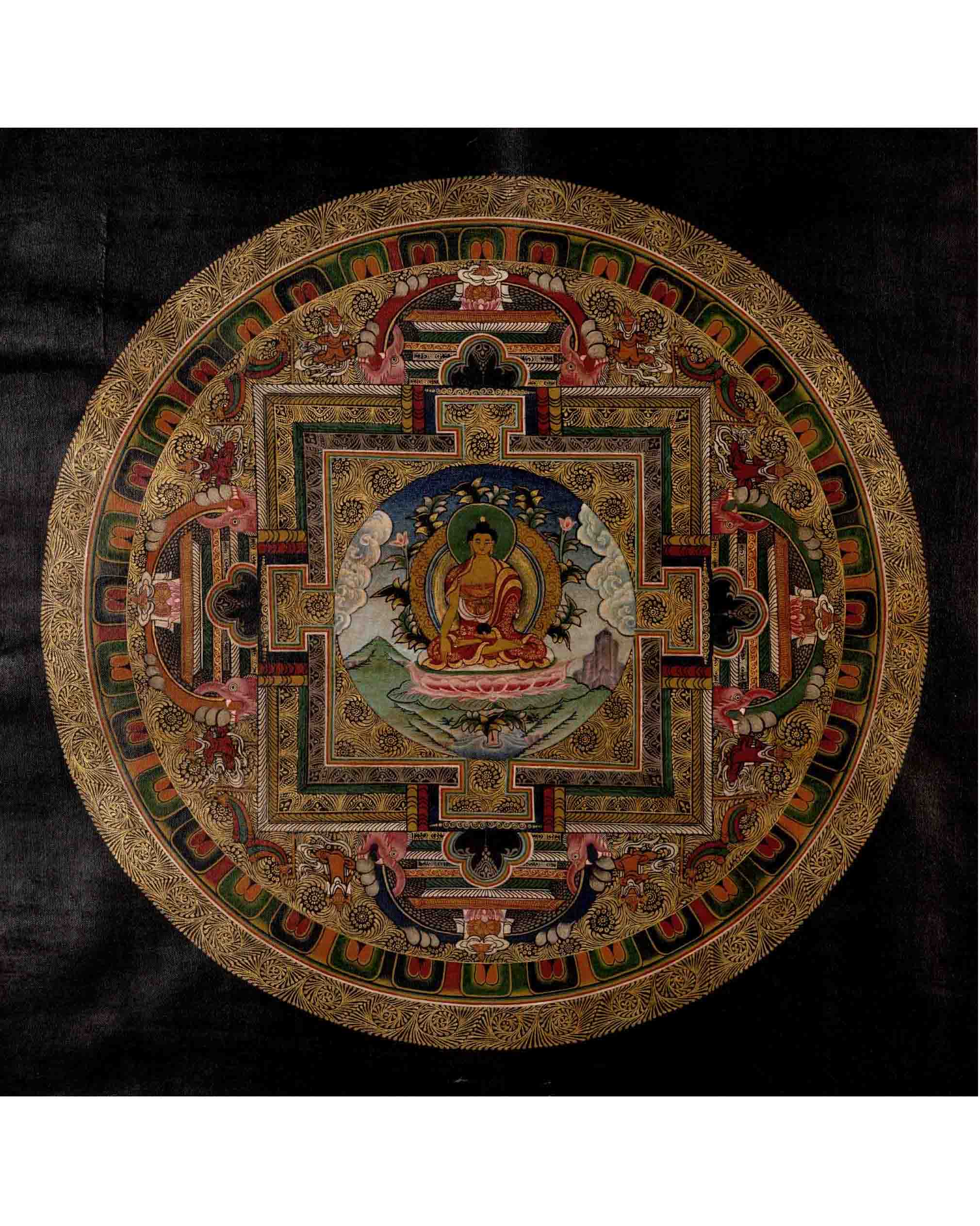 Shakyamuni Buddha Mandala | Tibetan Thangka | Wall Decors