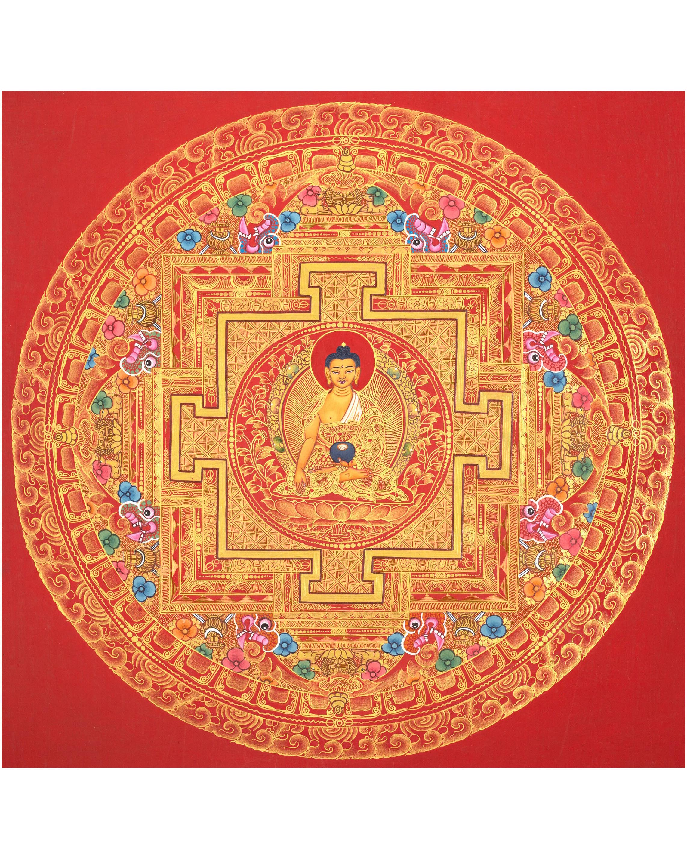 Shakyamuni Buddha Mandala | Tibetan Thangka Painting