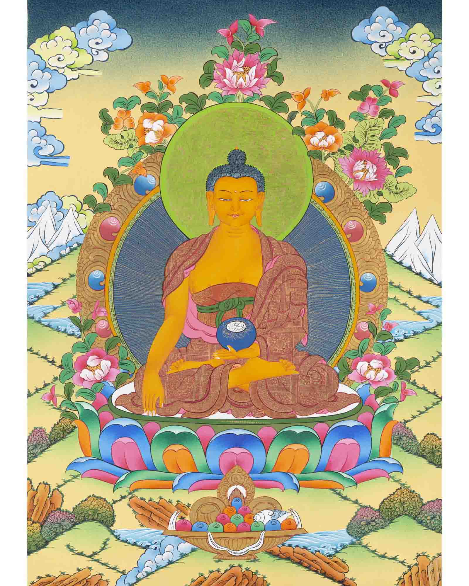 Shakyamuni Buddha Thangka | Traditional Buddhist Art | Wall Decors
