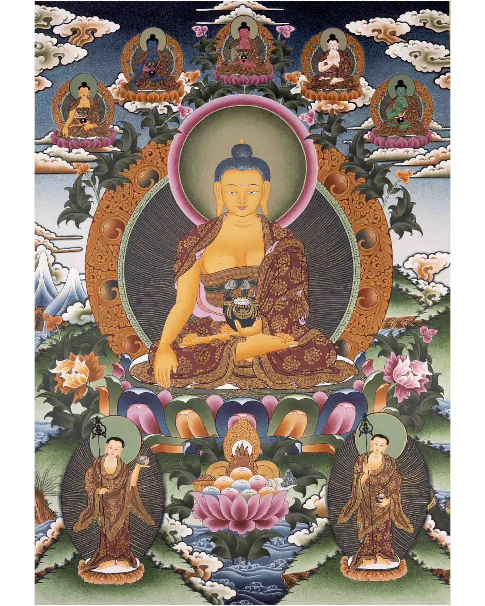 Shakyamuni Buddha Thangka | Yoga Meditation Canvas Art