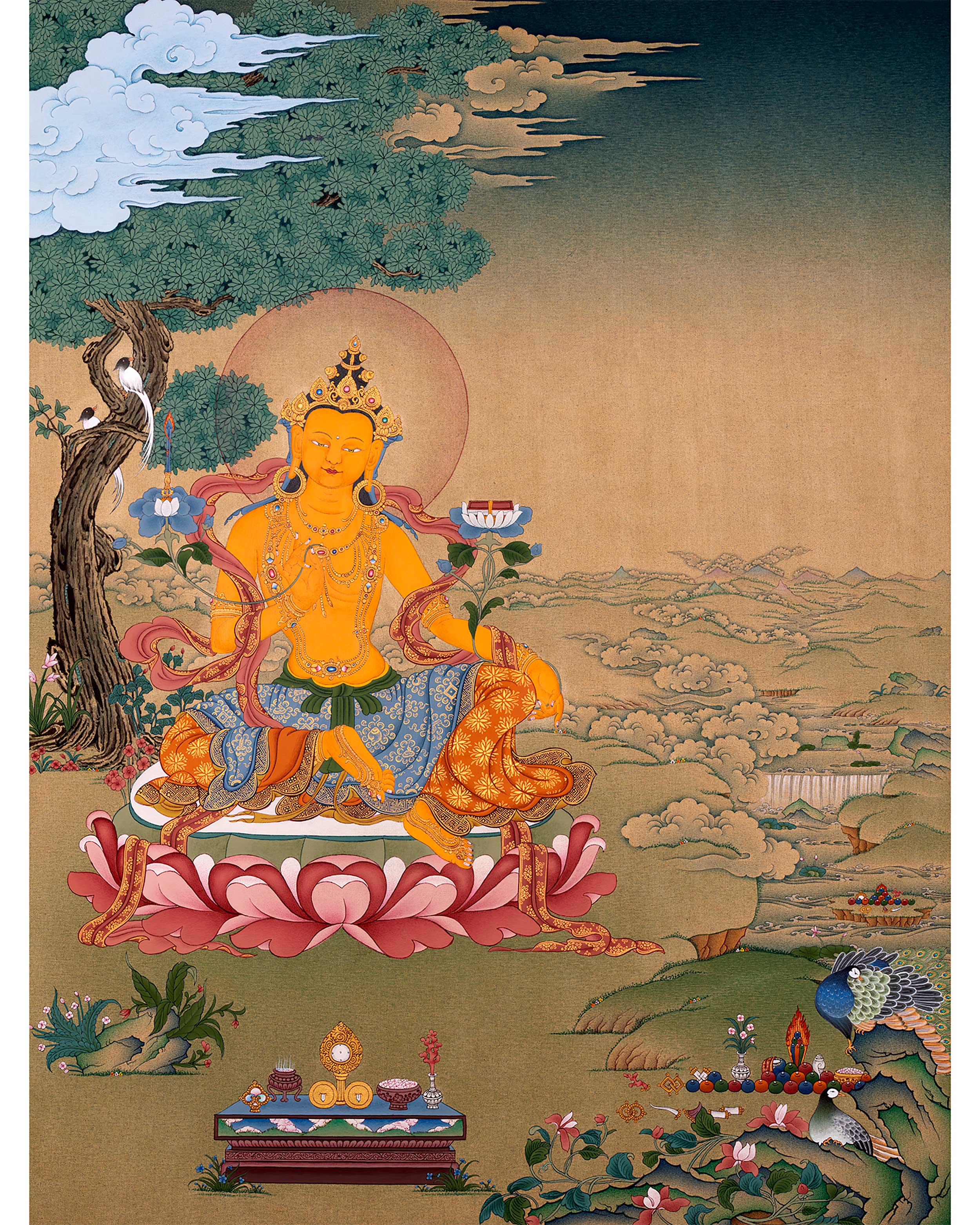 Manjushri Bodhisattva Thangka | Traditionally Hand Painted Art