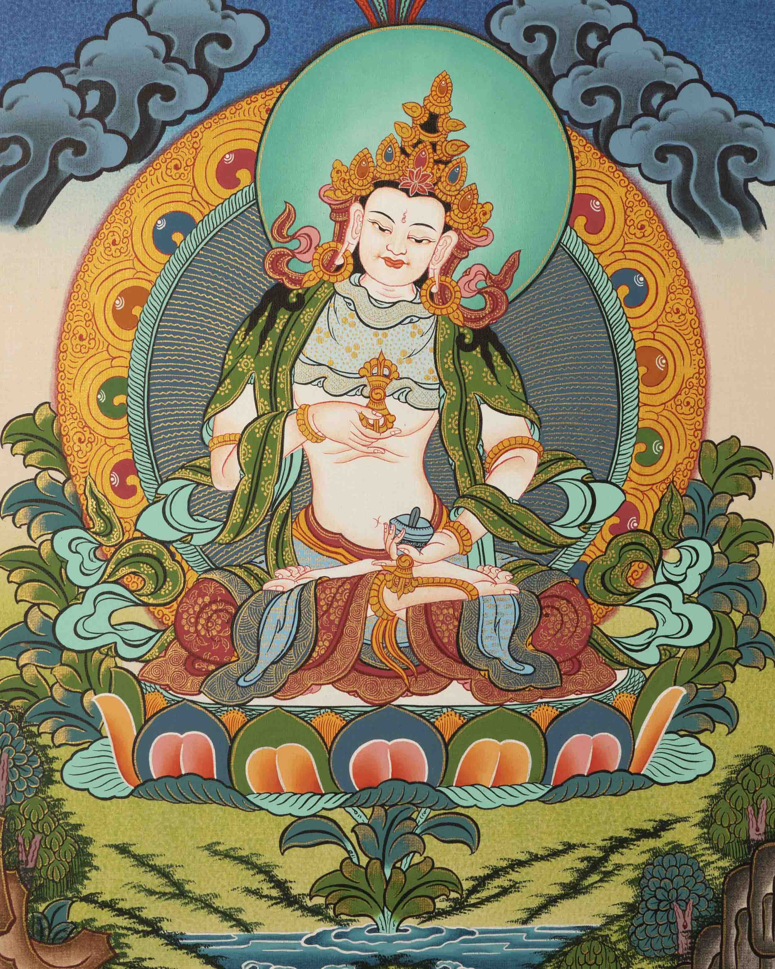 Small Size Vajrasattva Thangka | Buddhist Shrine Room Decor