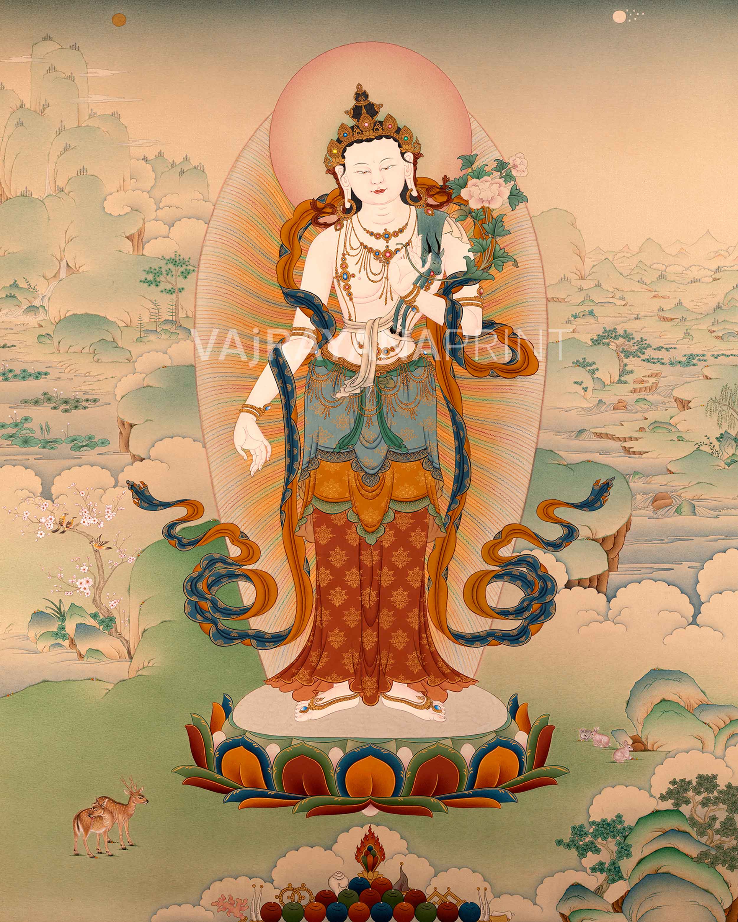 Standing Chenrezig Thangka