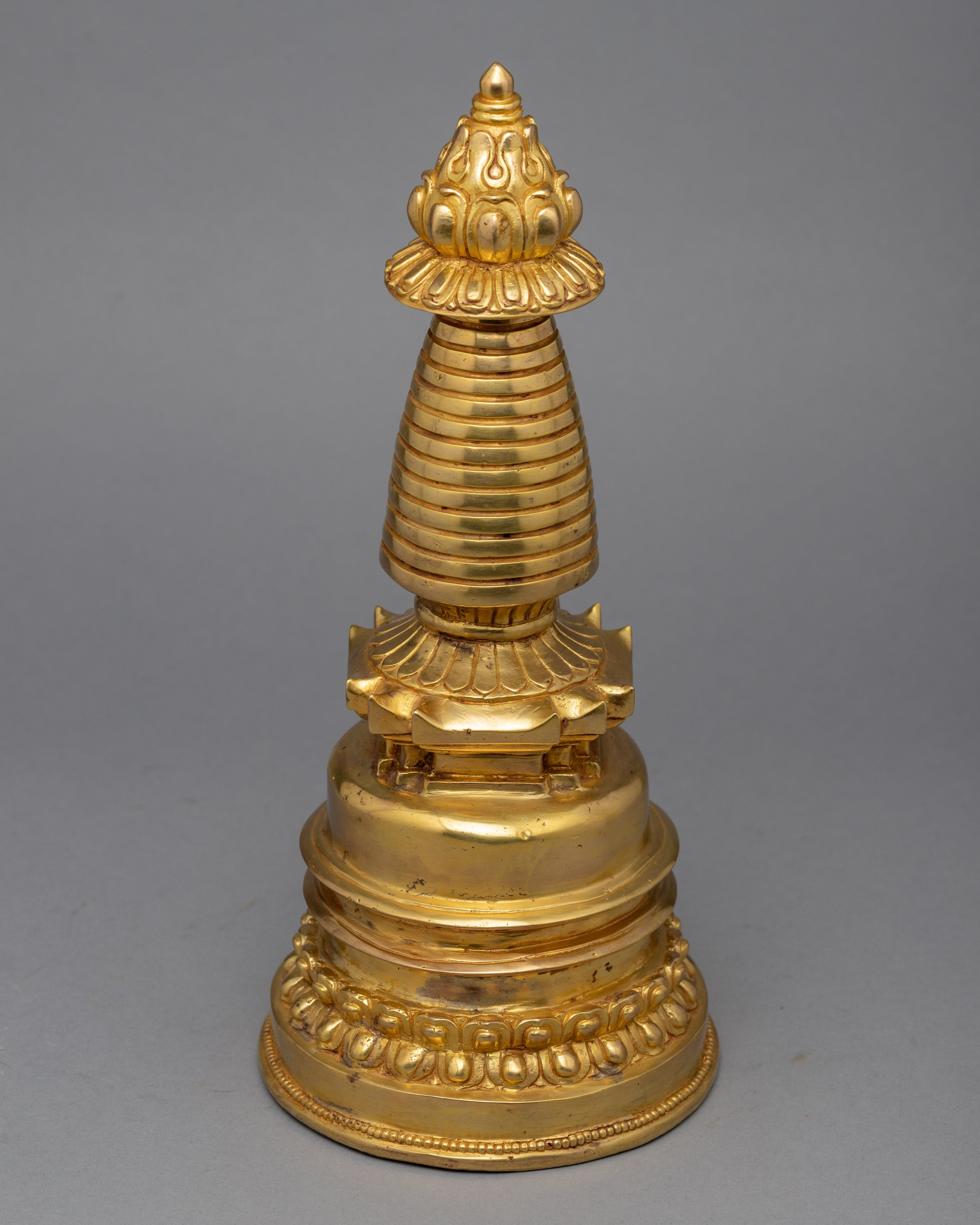 24K Gold Plated Stupa | Kadampa Style Stupa | Religious Decors