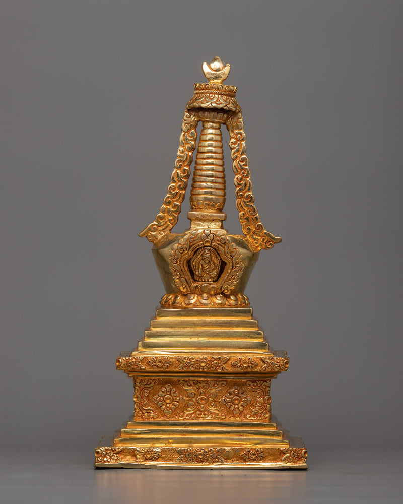 Gold-Adorned Buddha Stupa