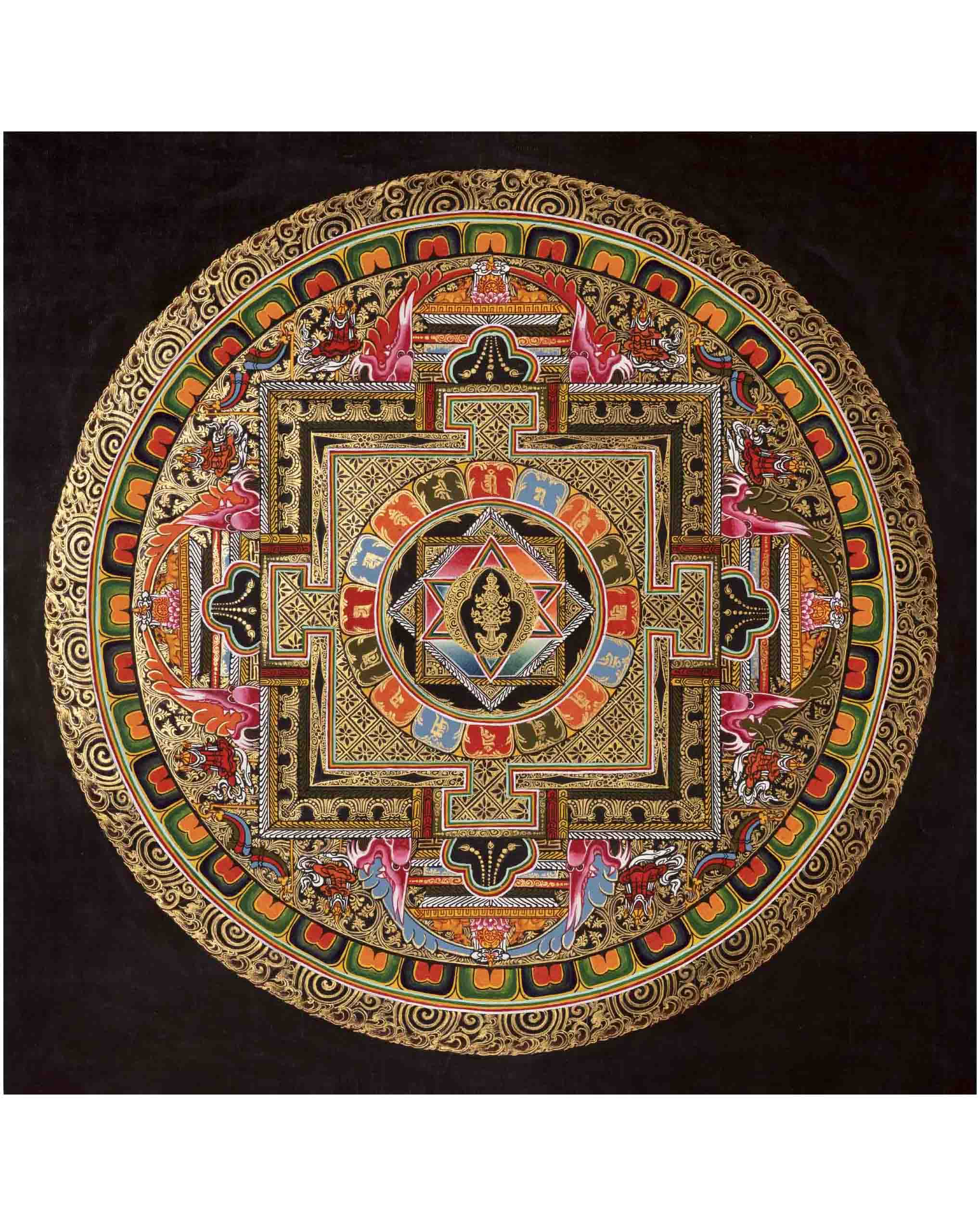 Traditional Mandala Thangka | Buddhist Handpainted Art | Wall Decors