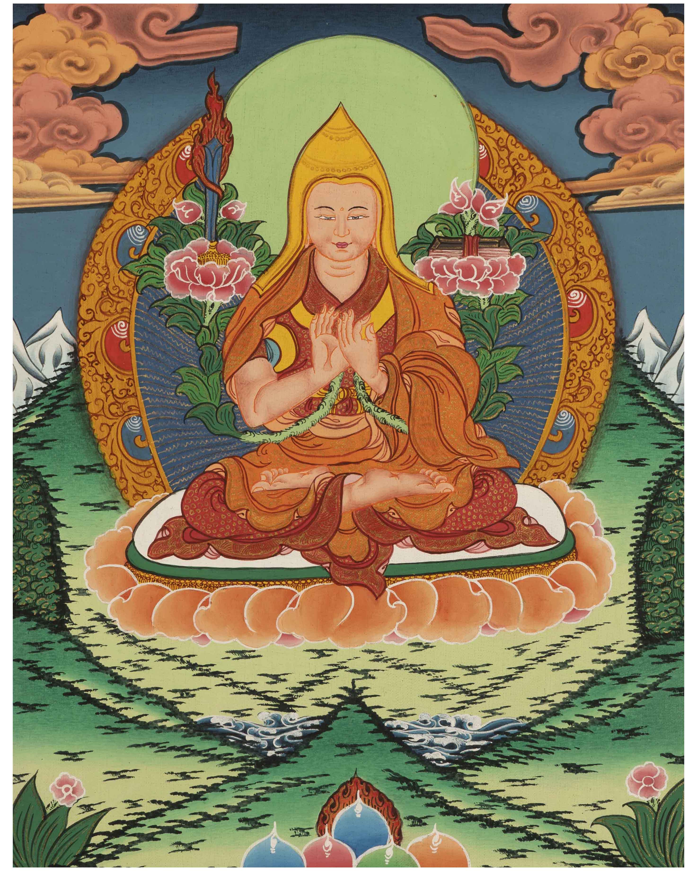 Tsongkhapa Tibetan Thangka | Art Painting for Meditation