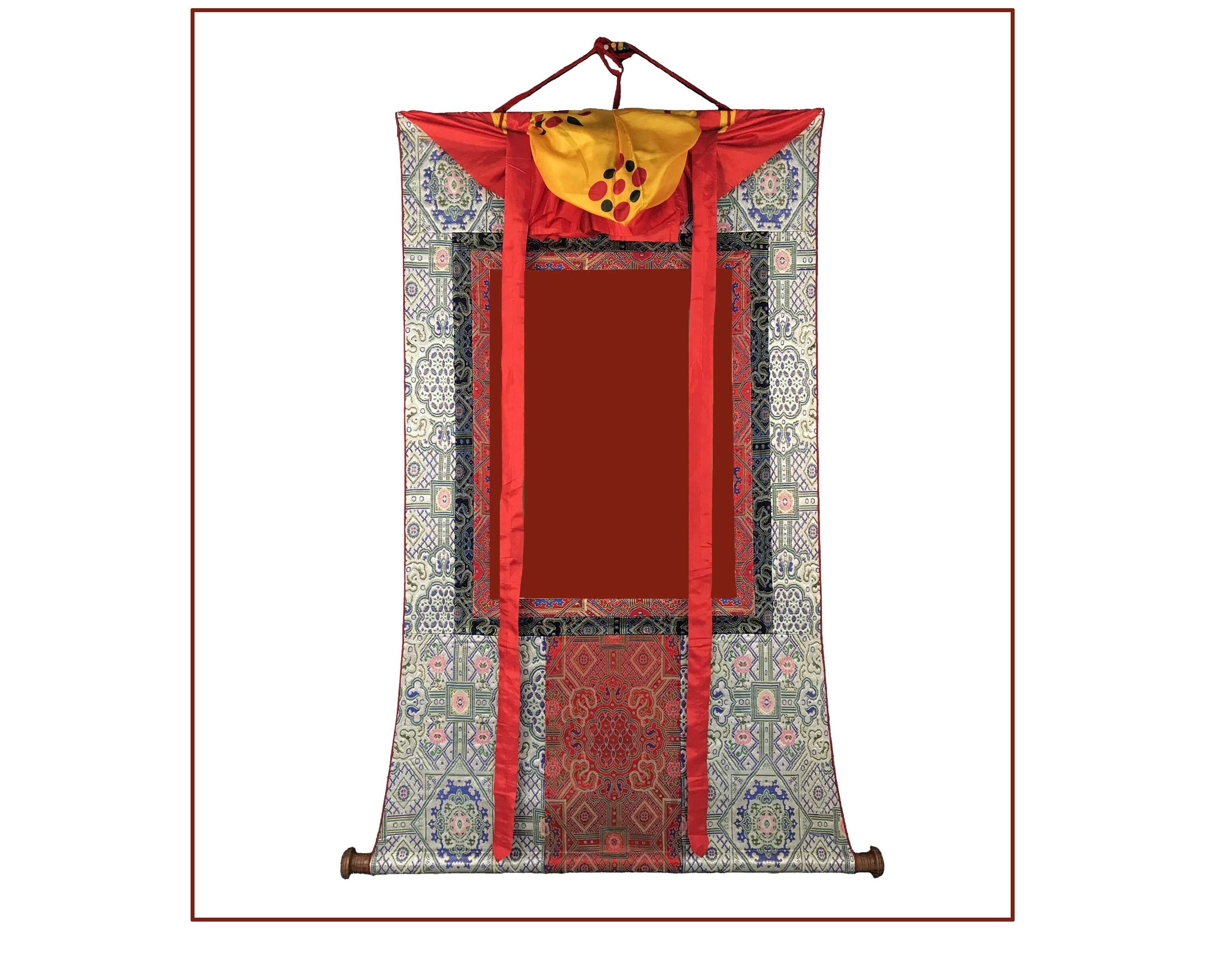 Traditional White and Red Khadi Silk Brocade
