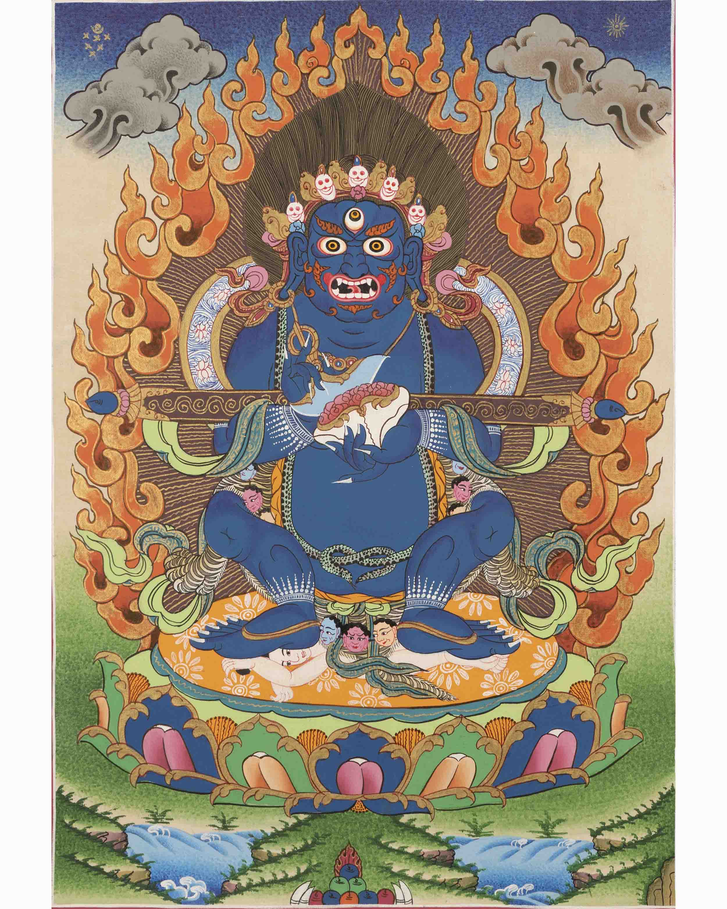 Vajra Panjarnatha Sakya Mahakala Dharmapala Religious Wall Decor