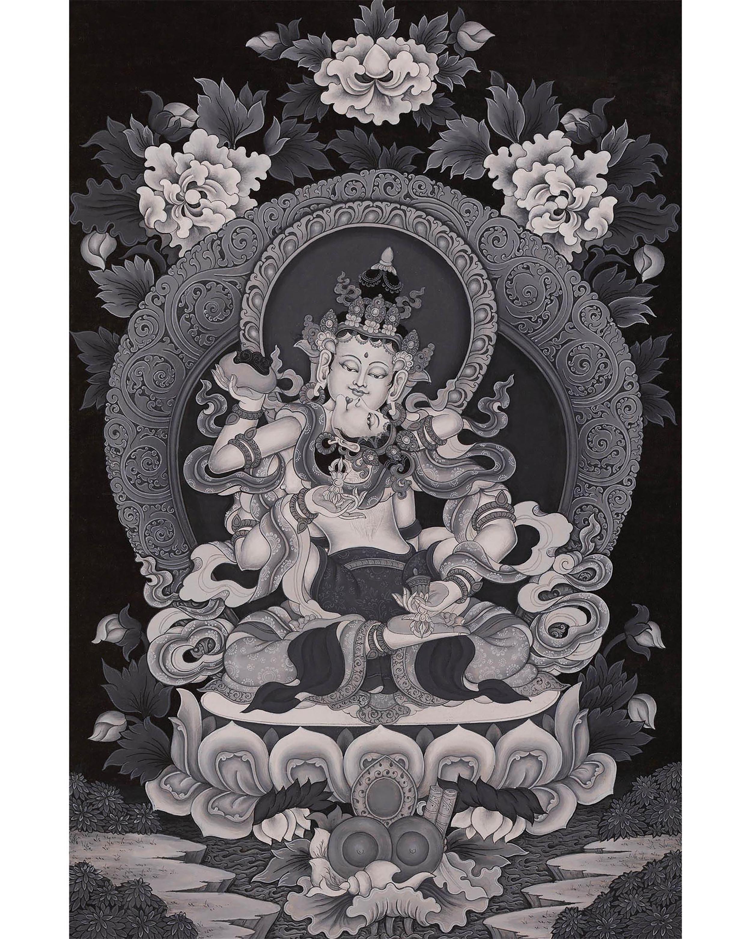 Vajrasattva Thangka Painting | Consort in Union |Himalayan Art