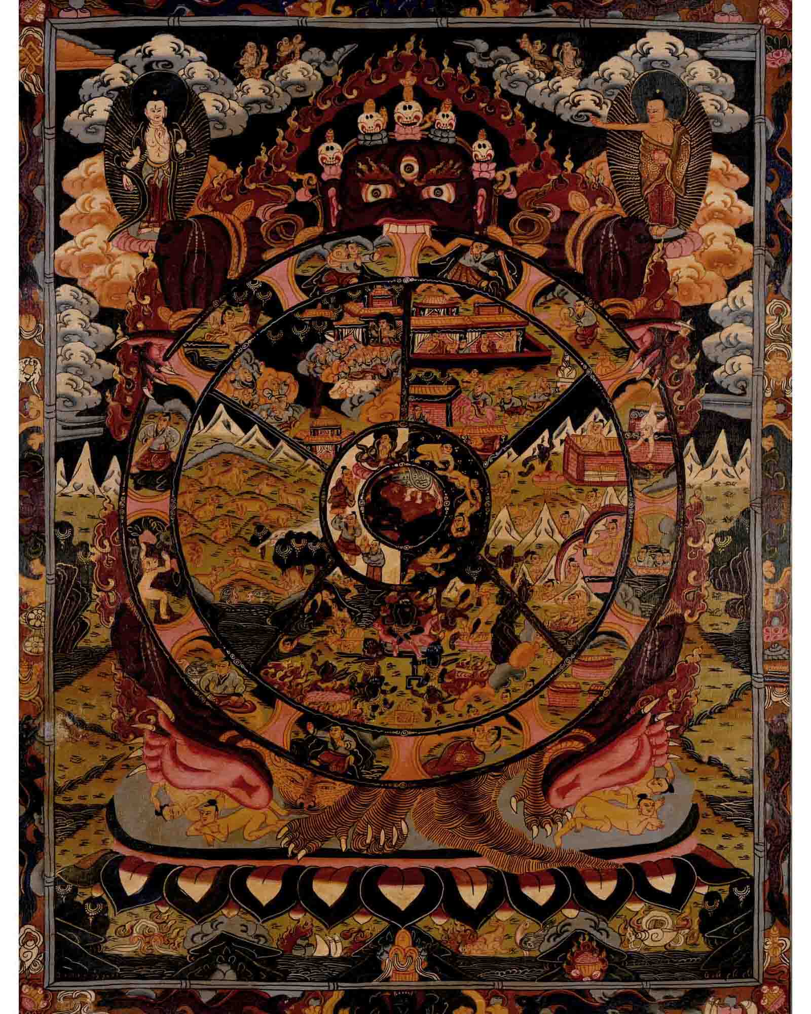 Wheel Of Life Thangka | Traditional Tibetan Art | Wall Decors