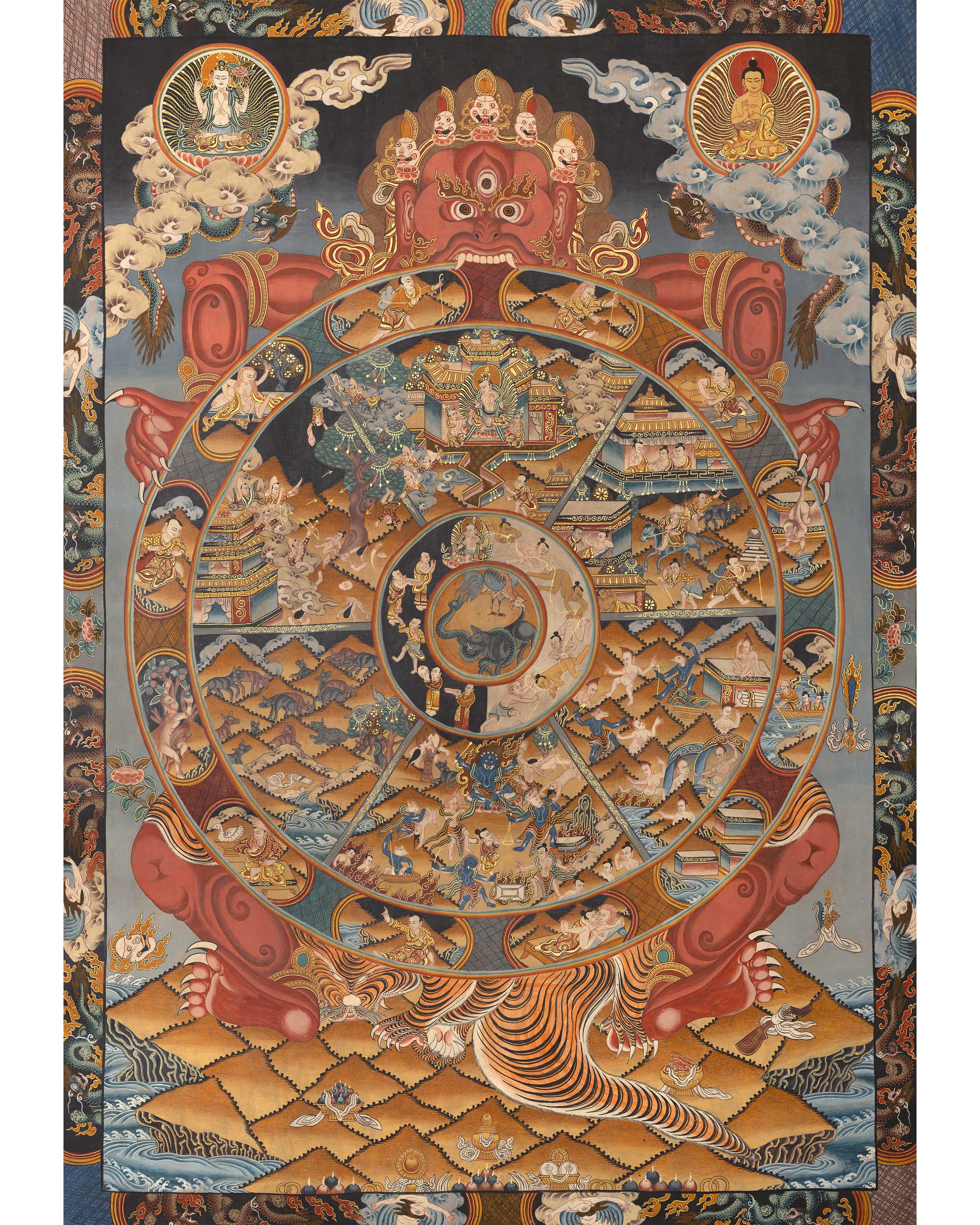 Wheel Of Life Thangka | Hand-Painted Tibetan Buddhist Thangka