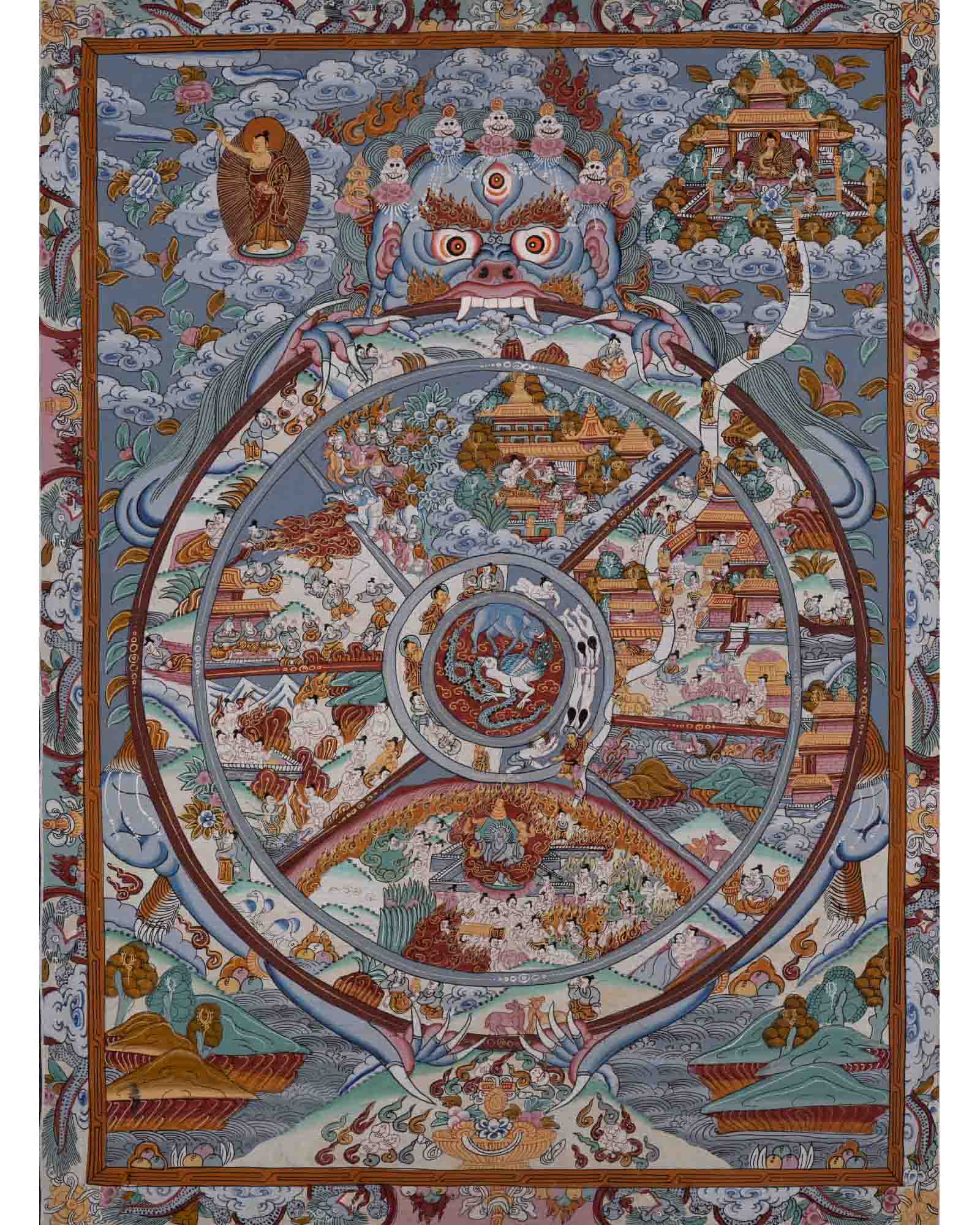 Wheel of Life | Traditional Tibetan Thangka | Wall Decors