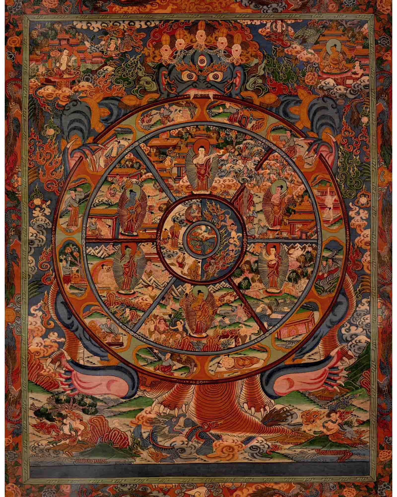 Wheel of Life | Tibetan Traditional Thangka | Wall Decors