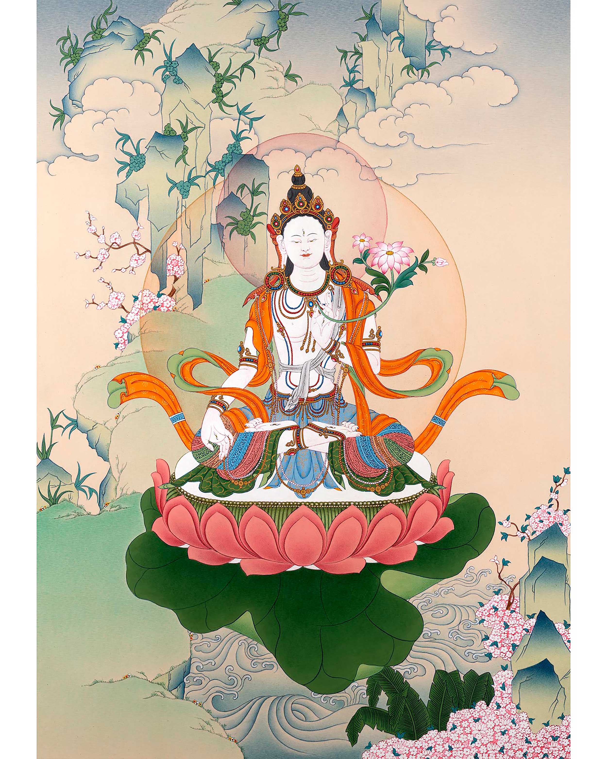White Tara Thangka Mother Buddha