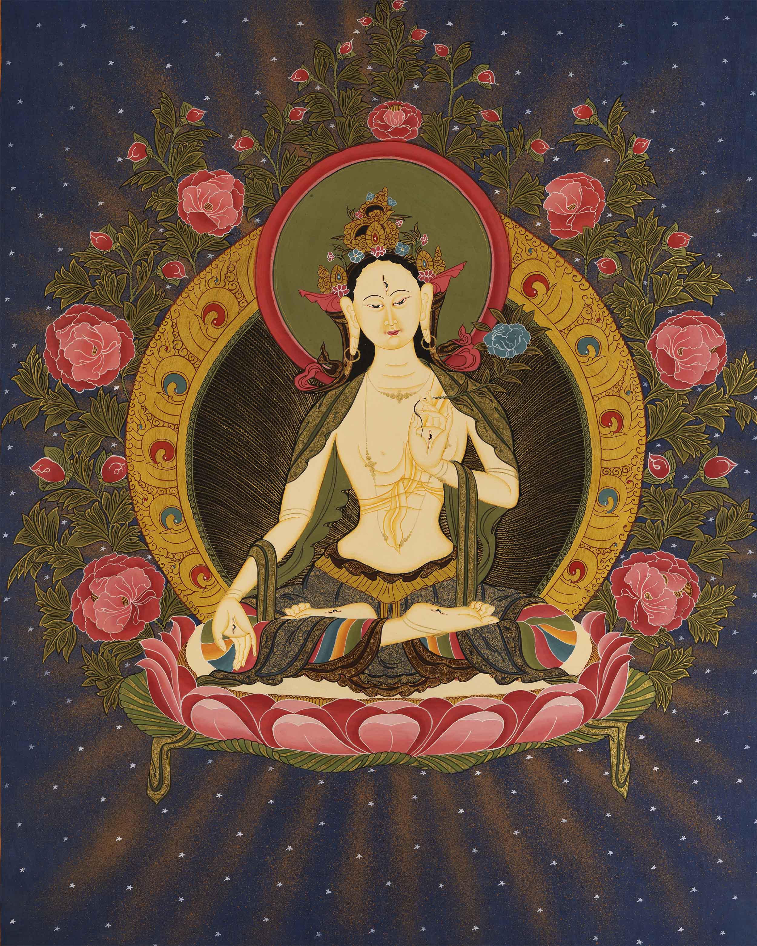 White Tara Thangka Print