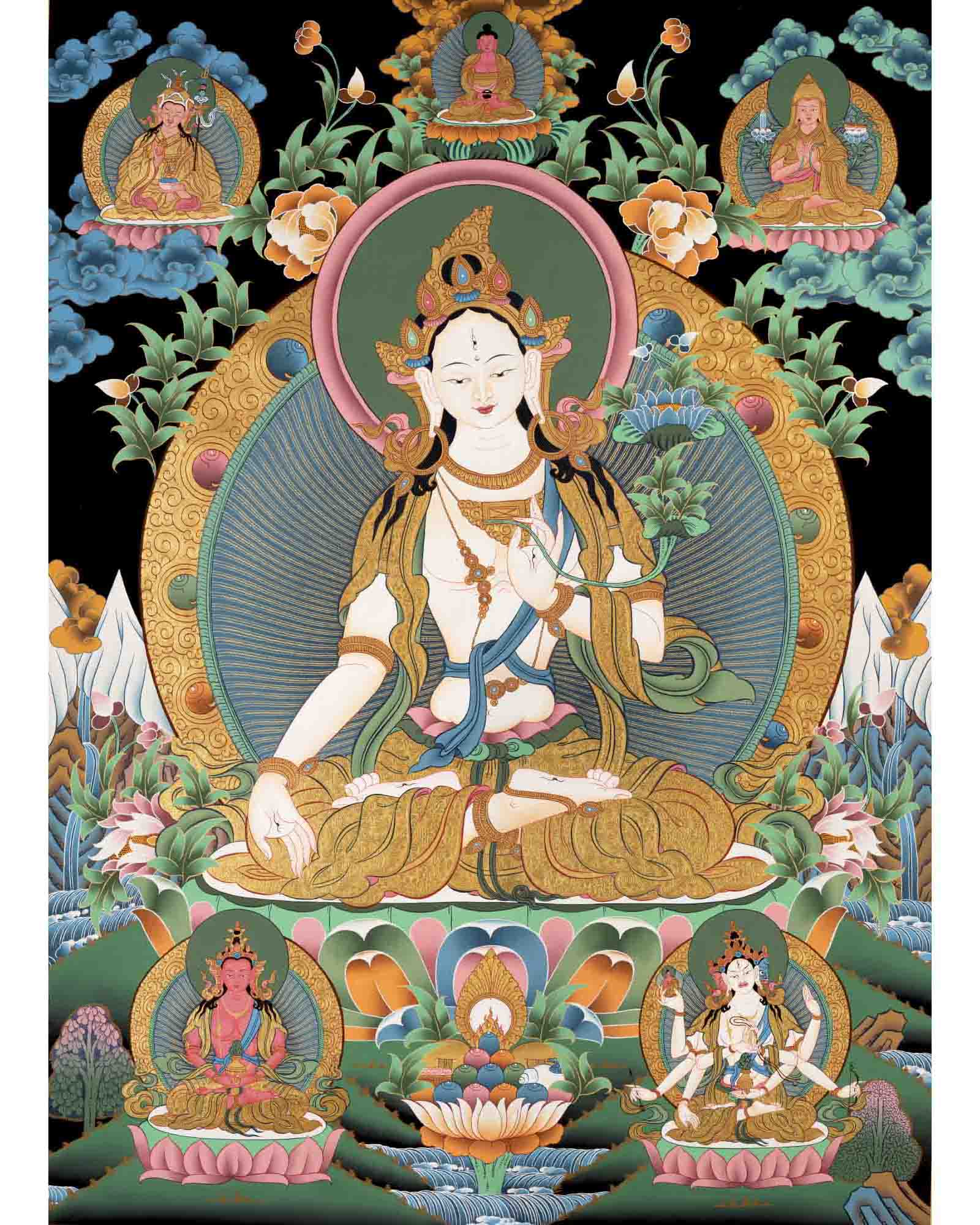 Female White Tara Thangka | Religious Wall Decors