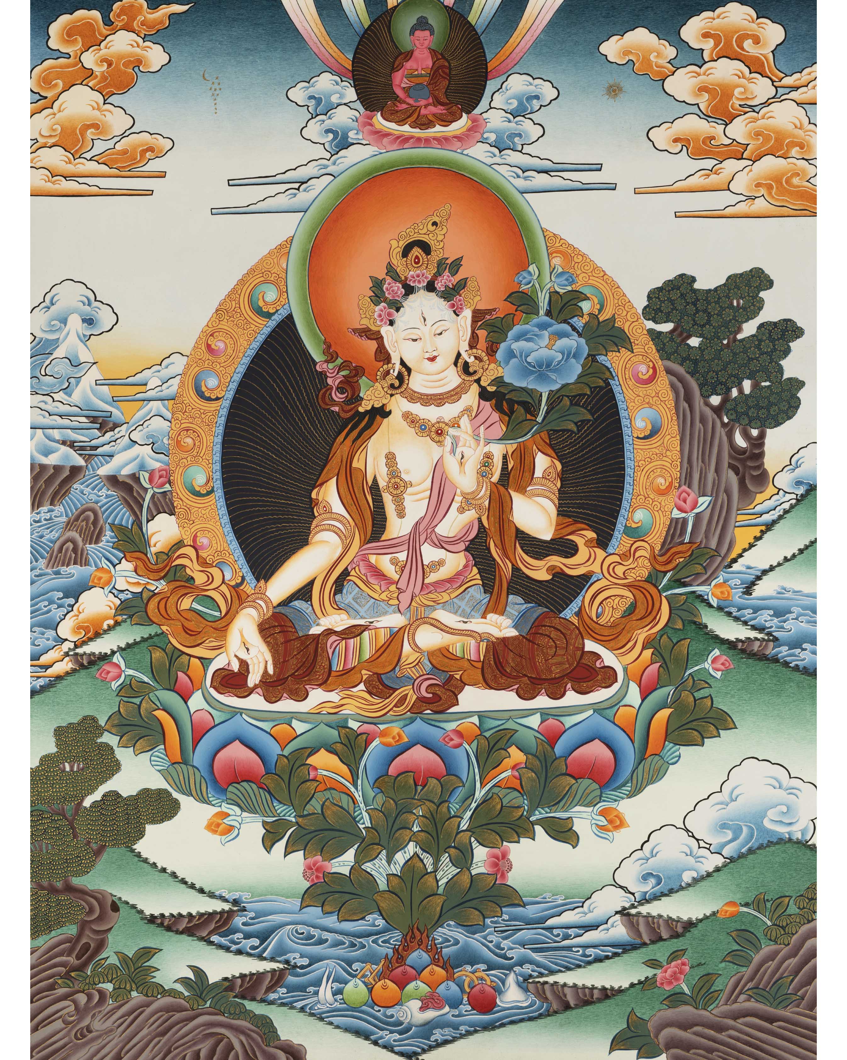 White Tara Thanka | Religious Gift Idea