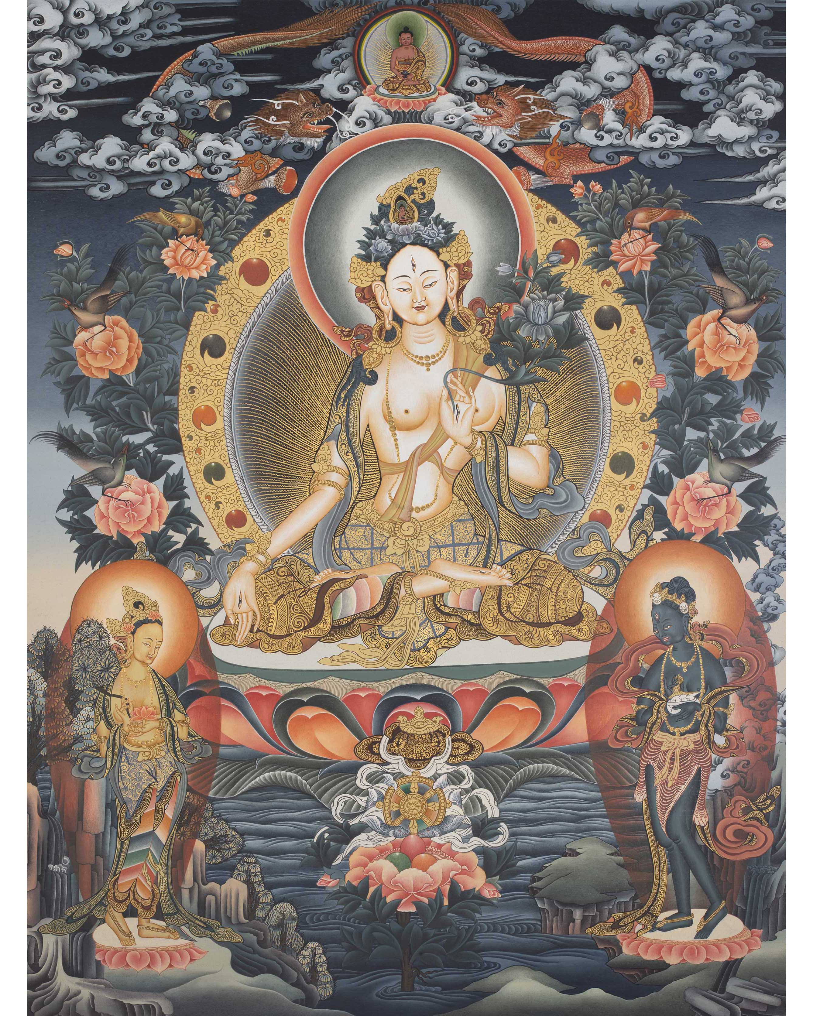 White Tara Thanka | Female Bodhisattva Thangka