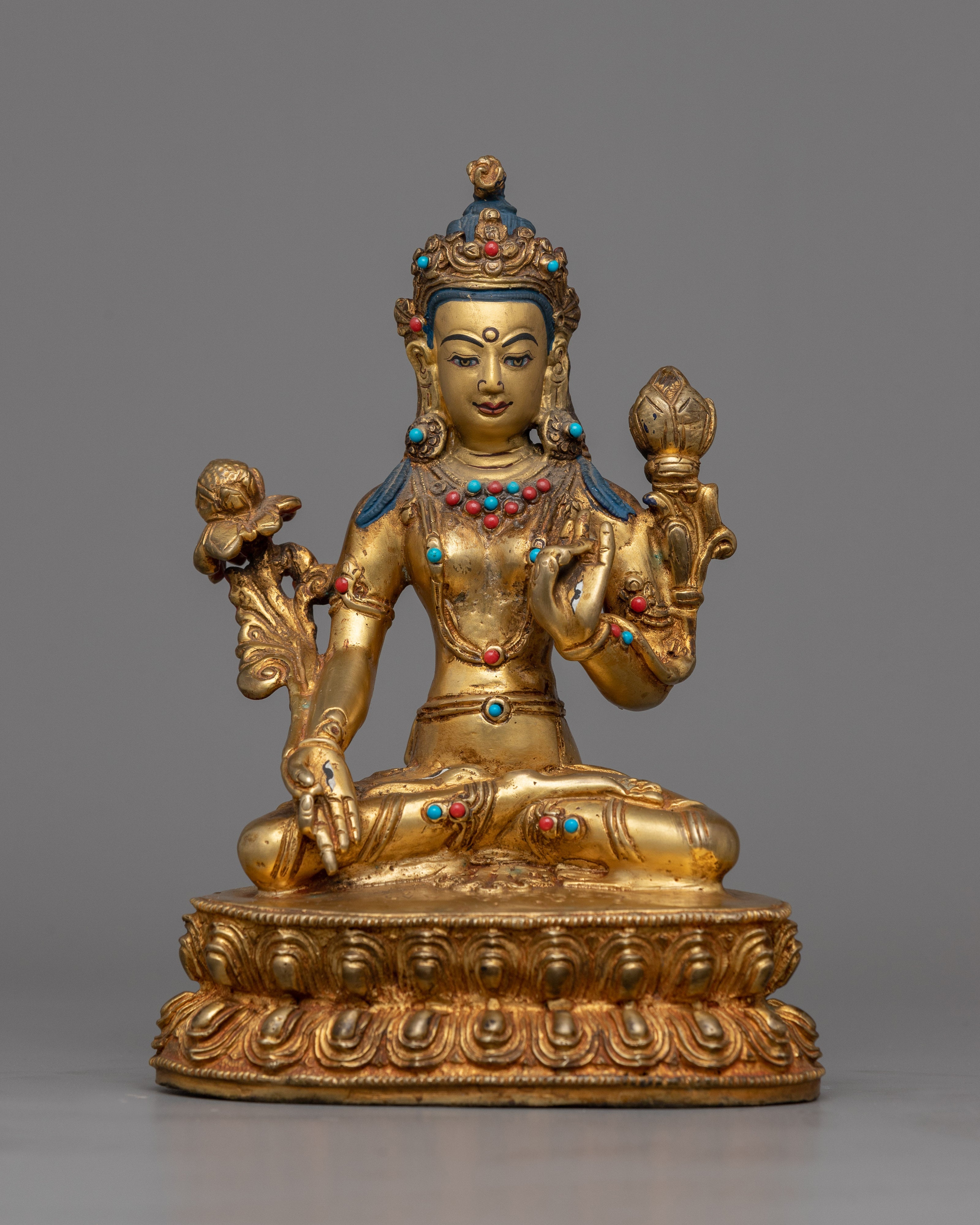 Handcrafted Copper White Tara Statue