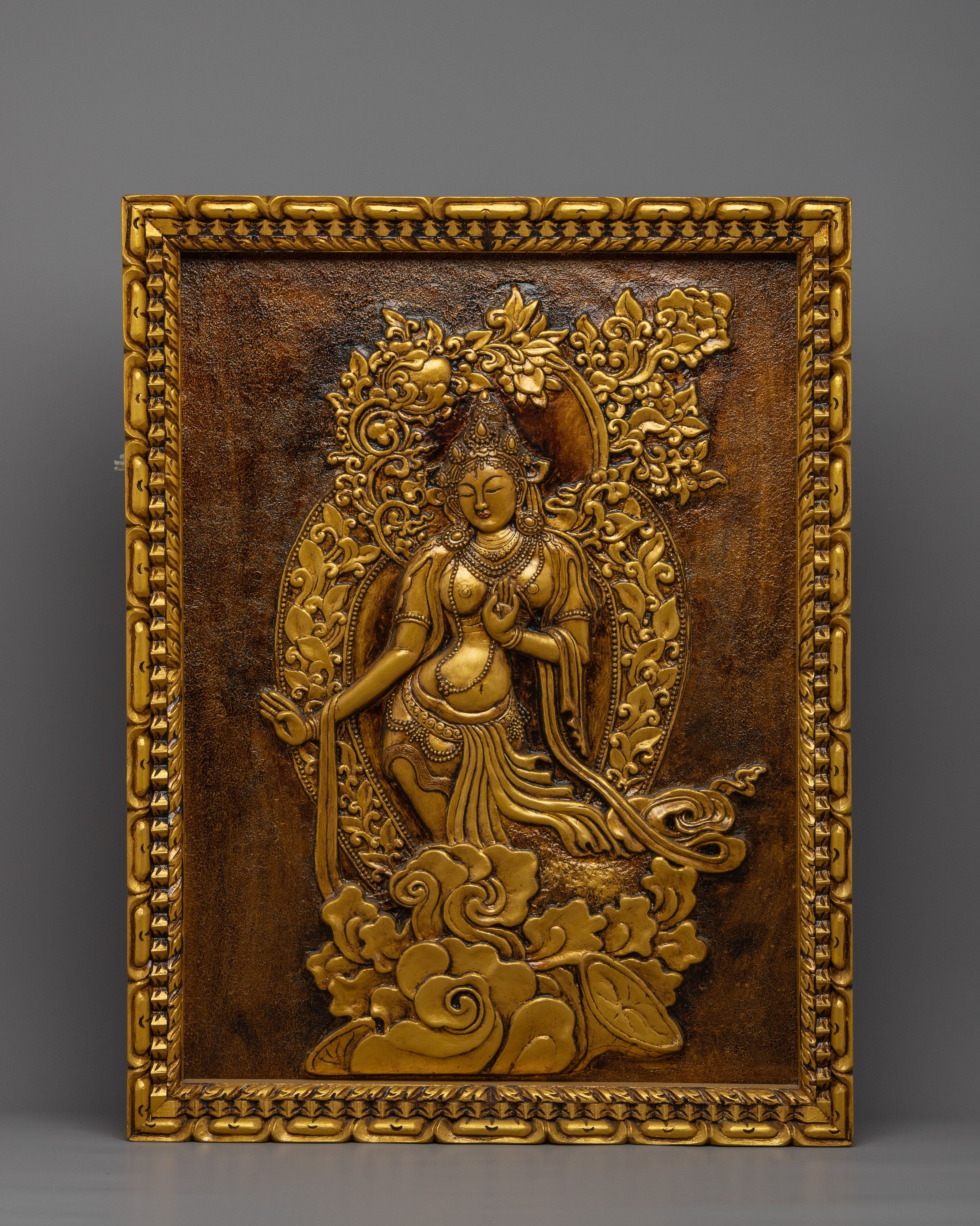 Traditional White Tara Thangka | Clay Art Work