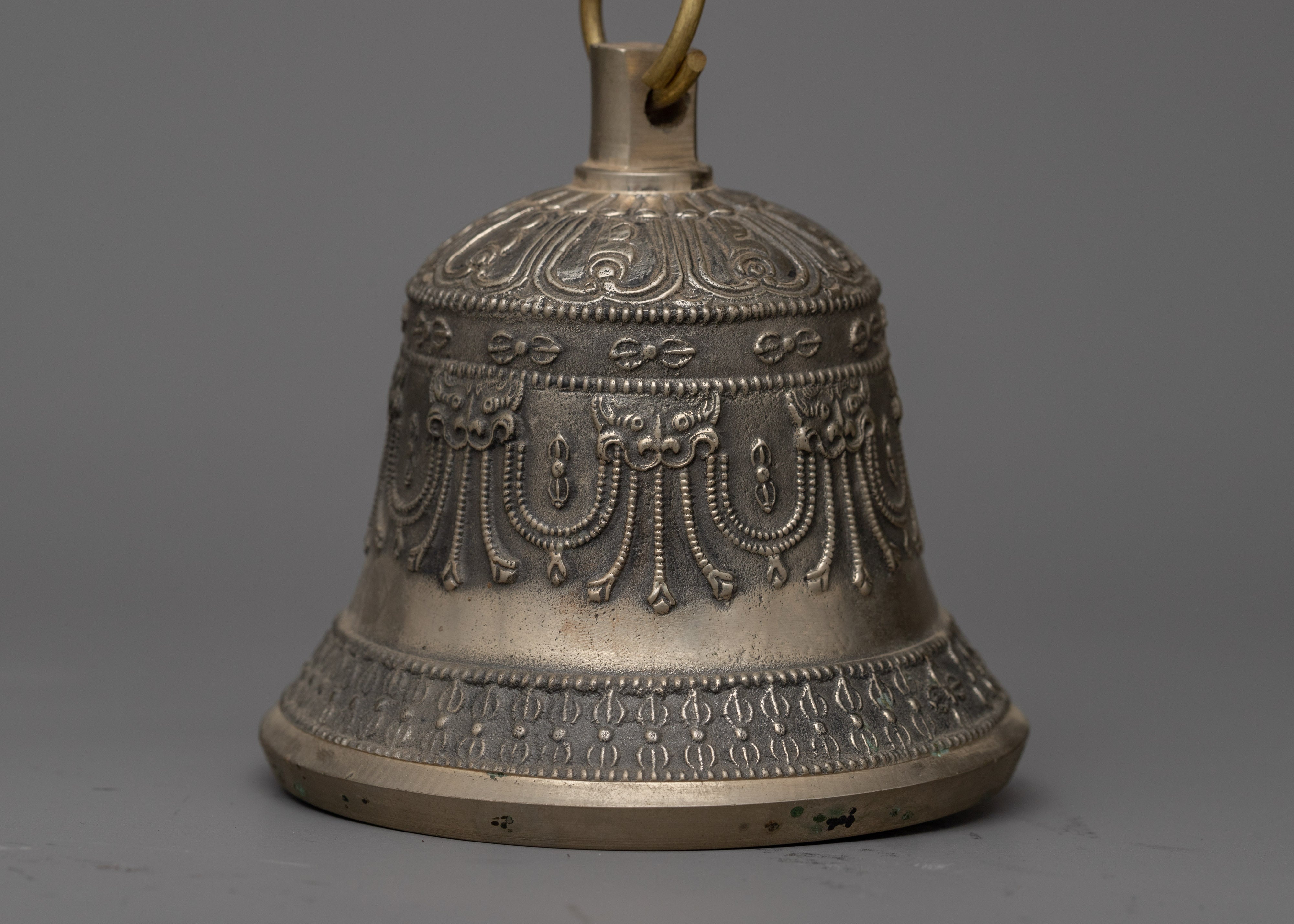 Hanging Bell Decor | Copper Body with Buddhist Artwork