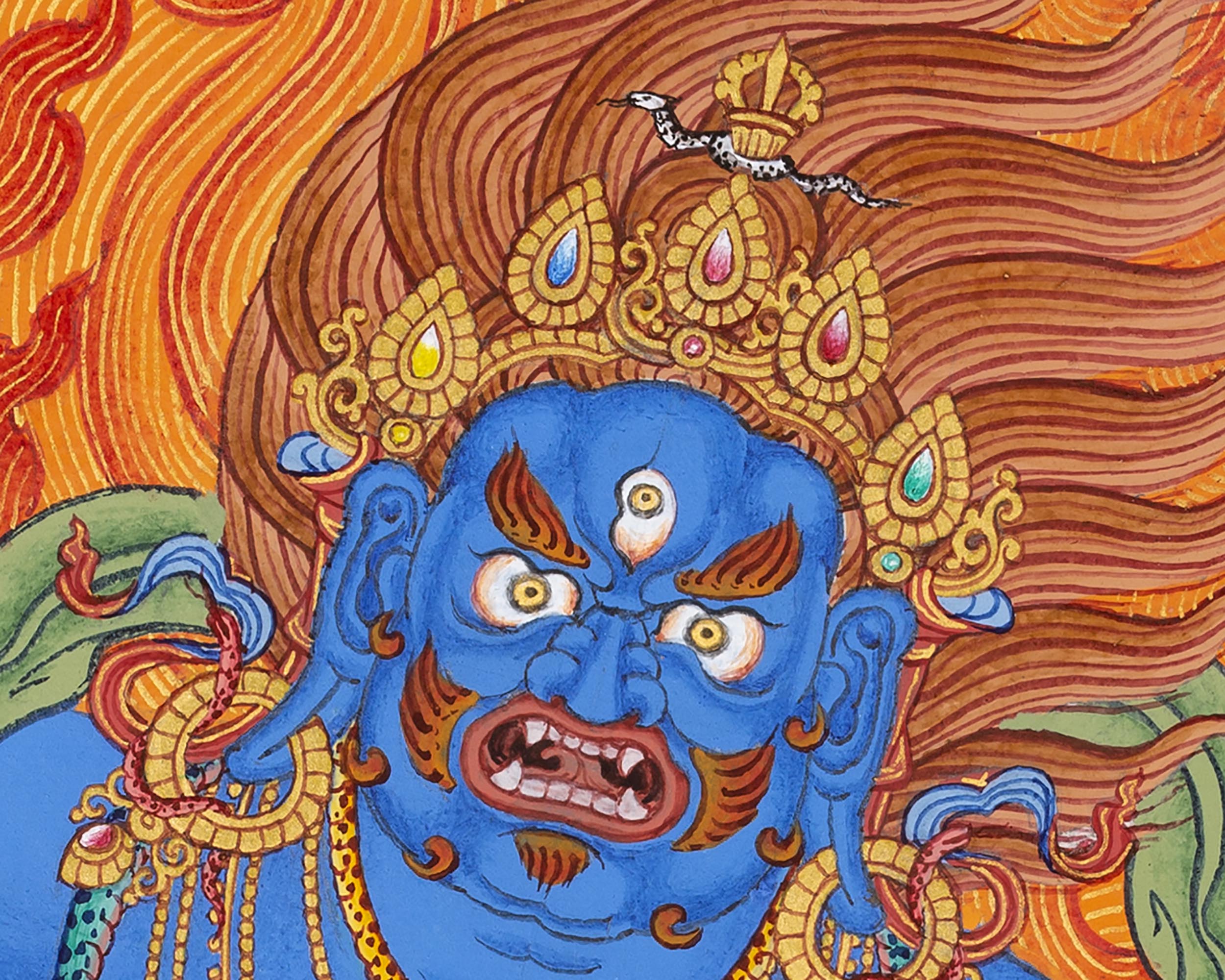 Vajrapani Bodhisattva Thangka | Tibetan Buddhist Painting