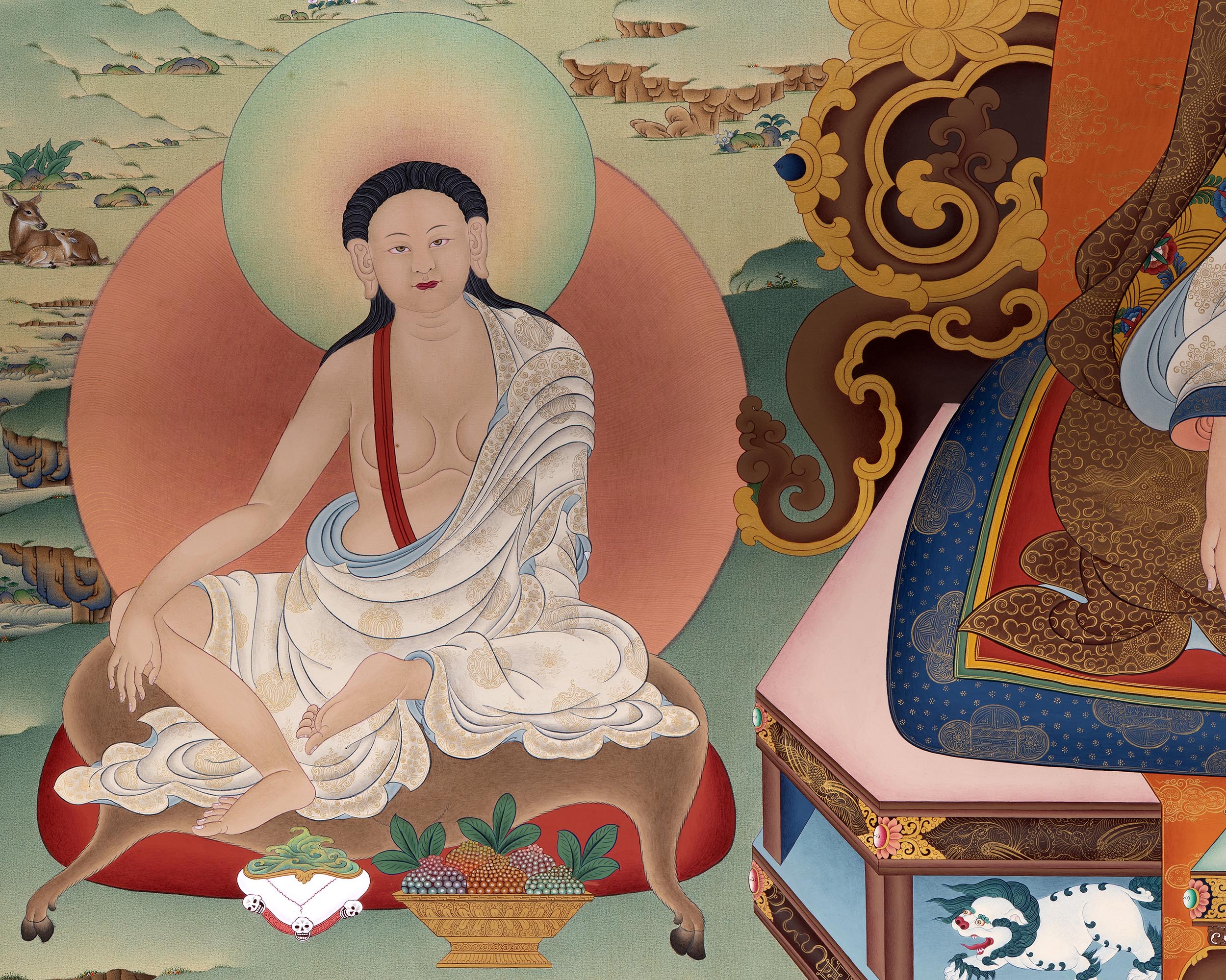 Rare Marpa Thangka, Painting of Kagyu Masters, High Quality Giclee Canvas Print, Digital Print