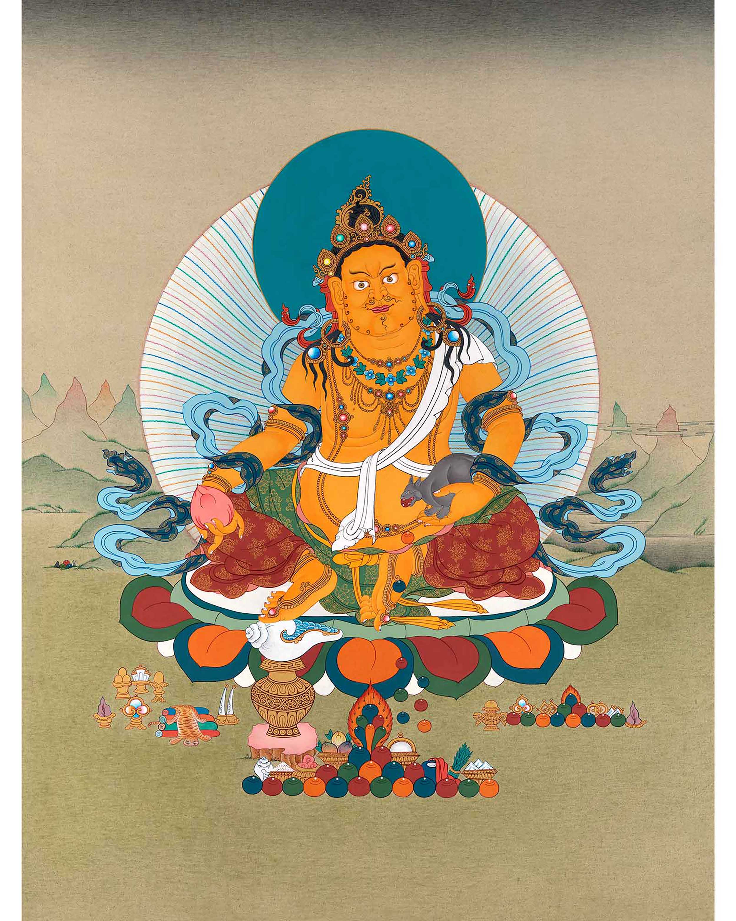 dzambhala tibetan thangka