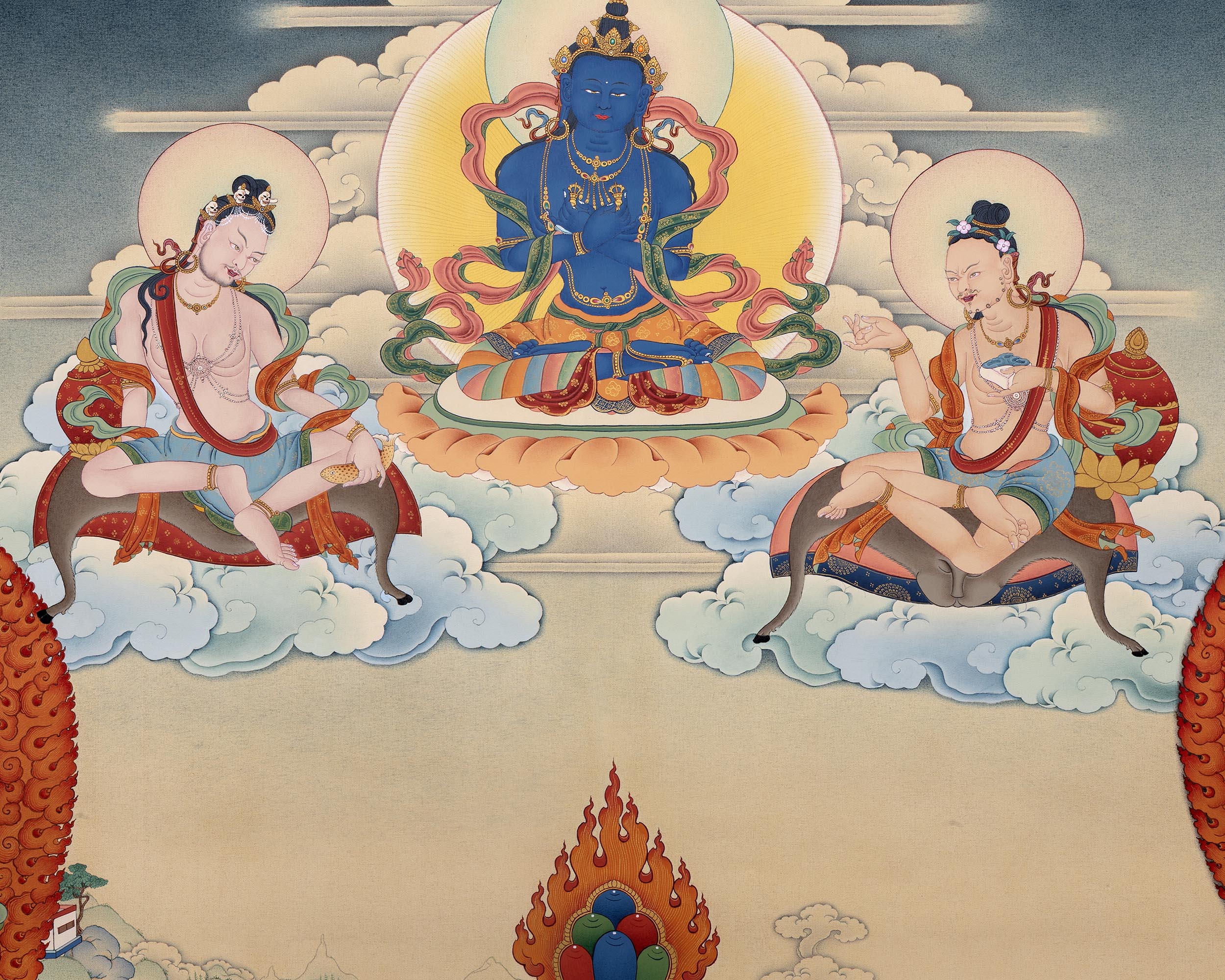 Rare Marpa Thangka, Painting of Kagyu Masters, High Quality Giclee Canvas Print, Digital Print