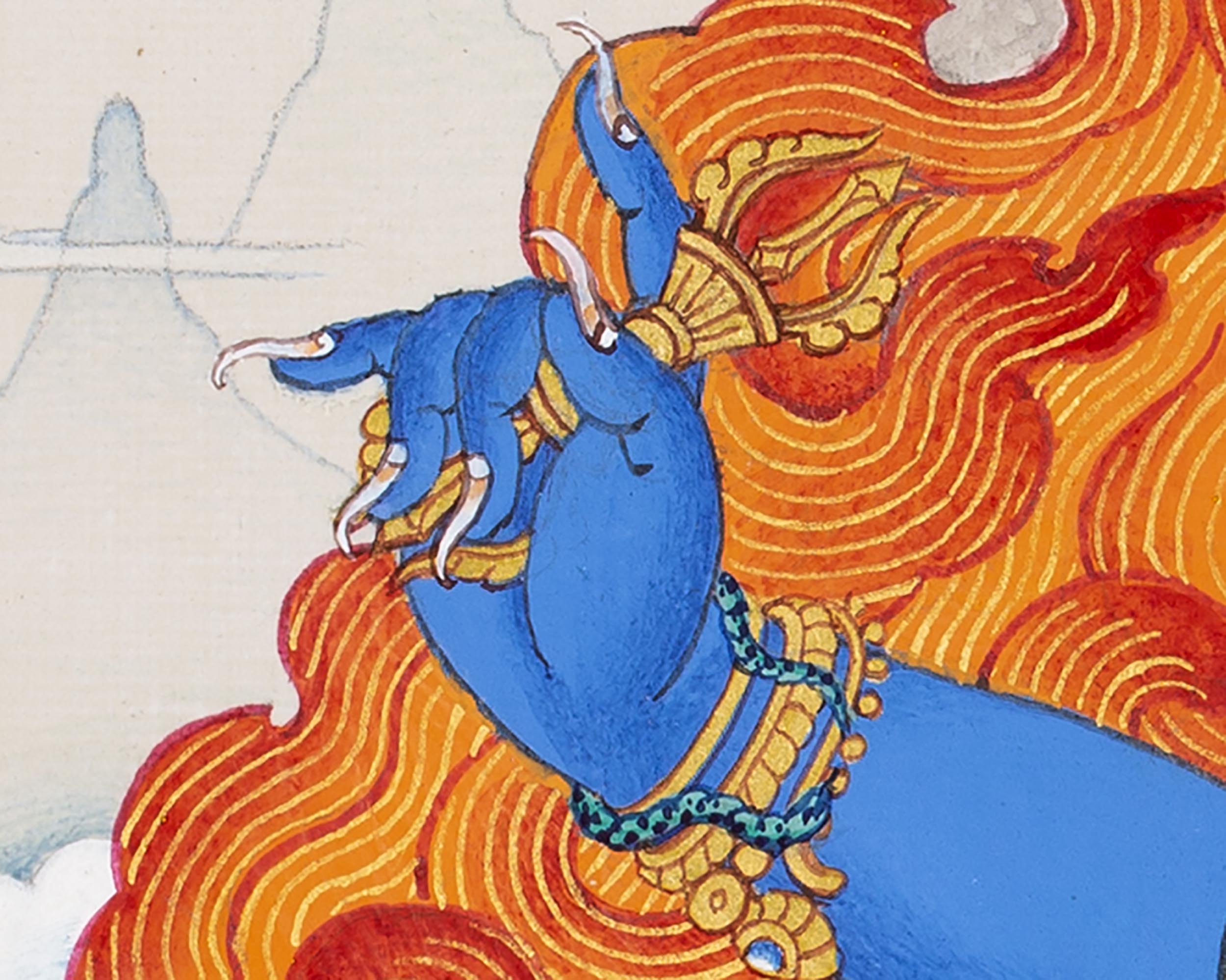 Vajrapani Bodhisattva Thangka | Tibetan Buddhist Painting