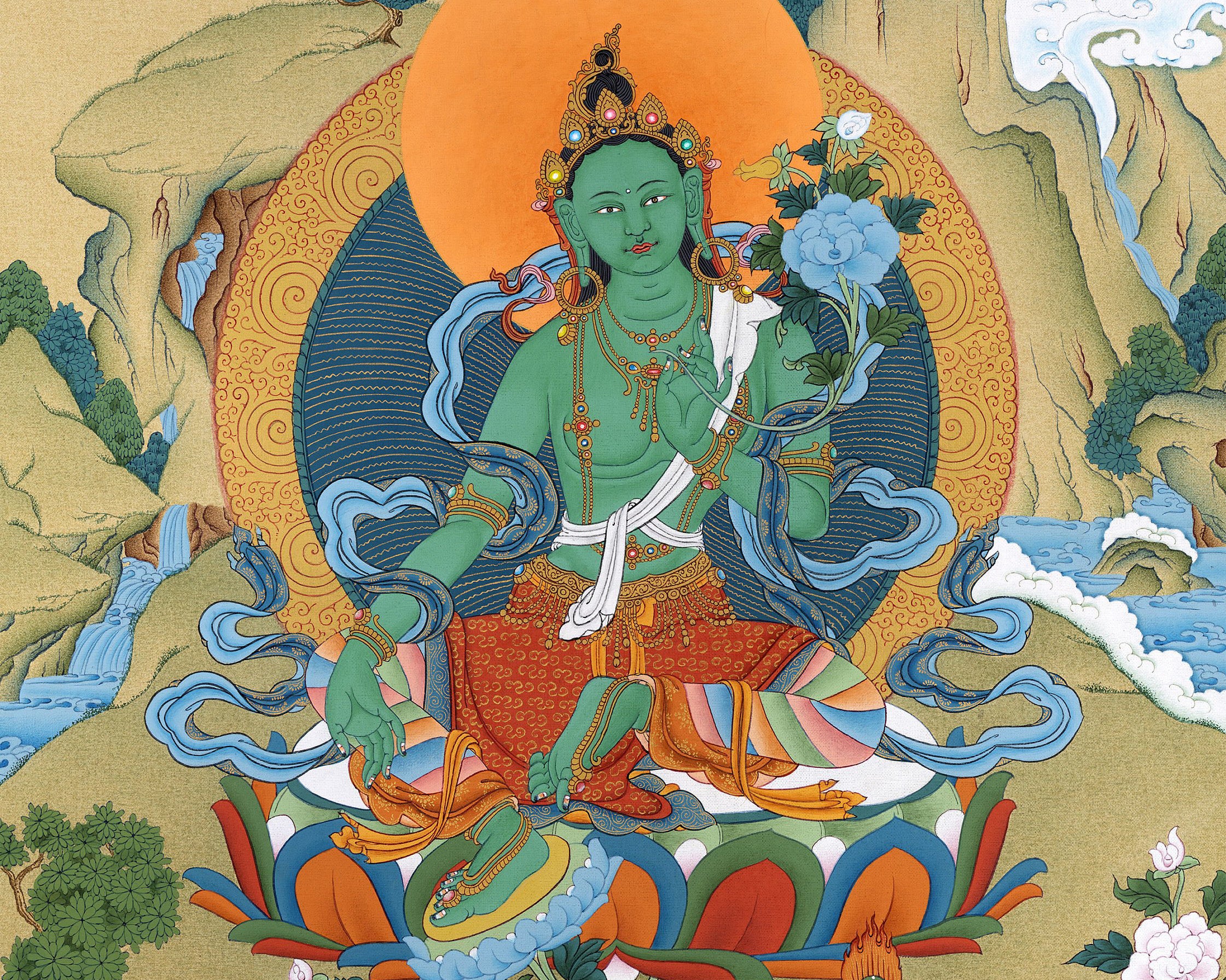 green tara thangka
