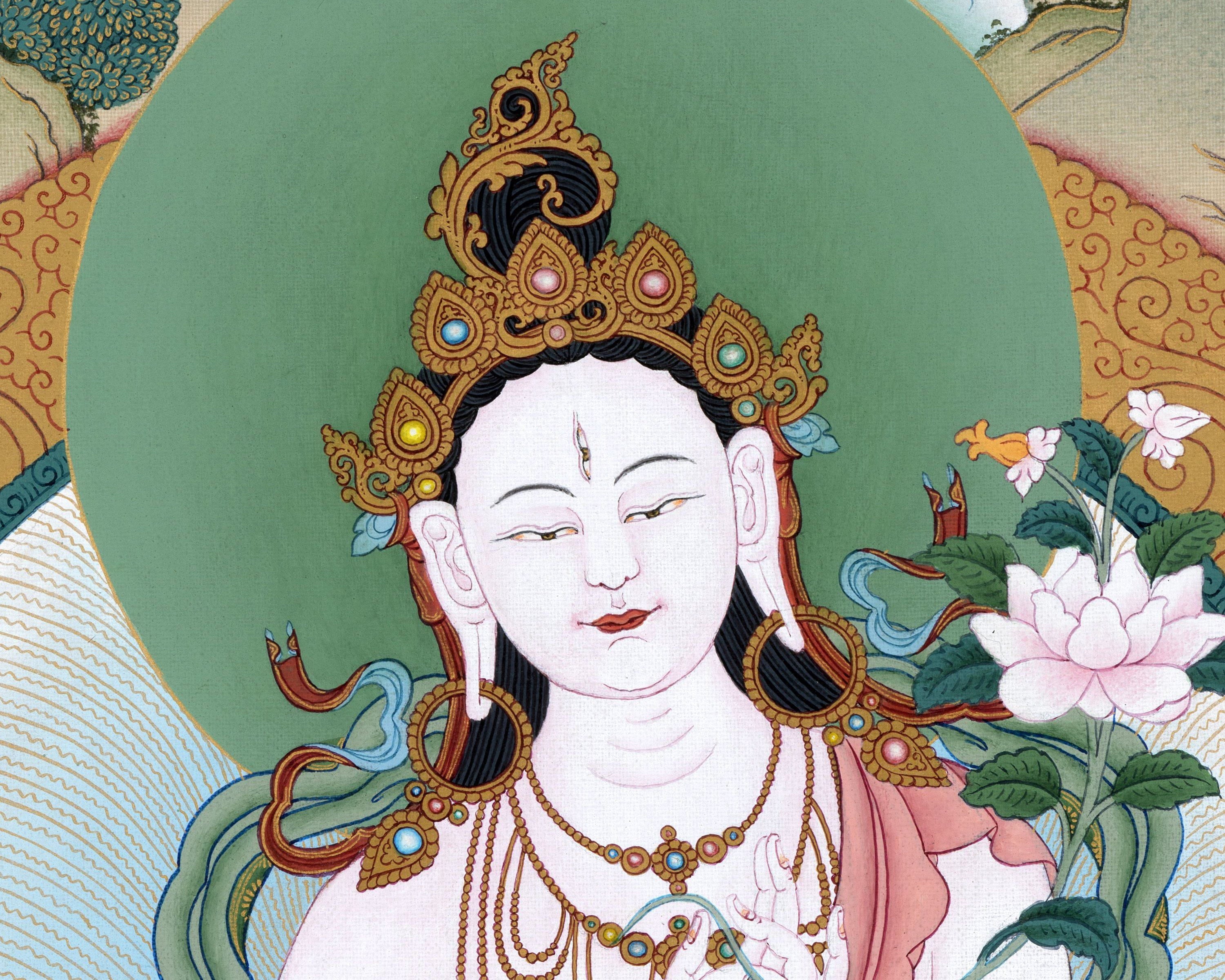 white tara thangka