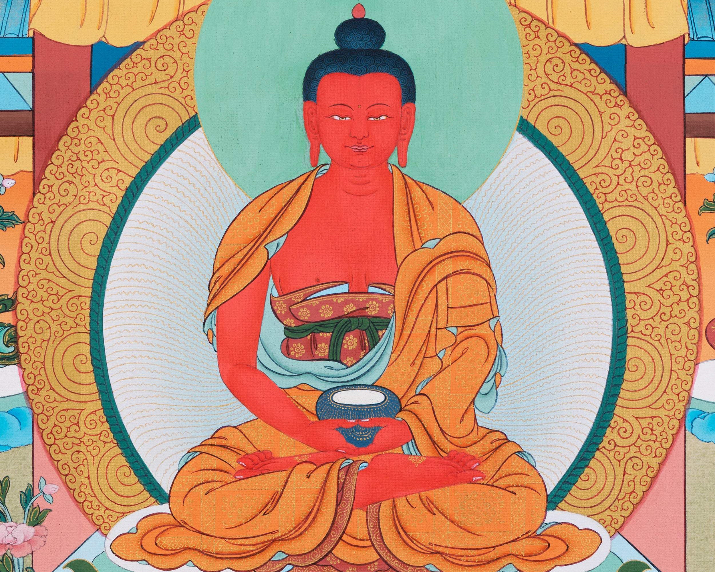 Amitabha Buddha Pureland Thangka | High Quality Thangka Print