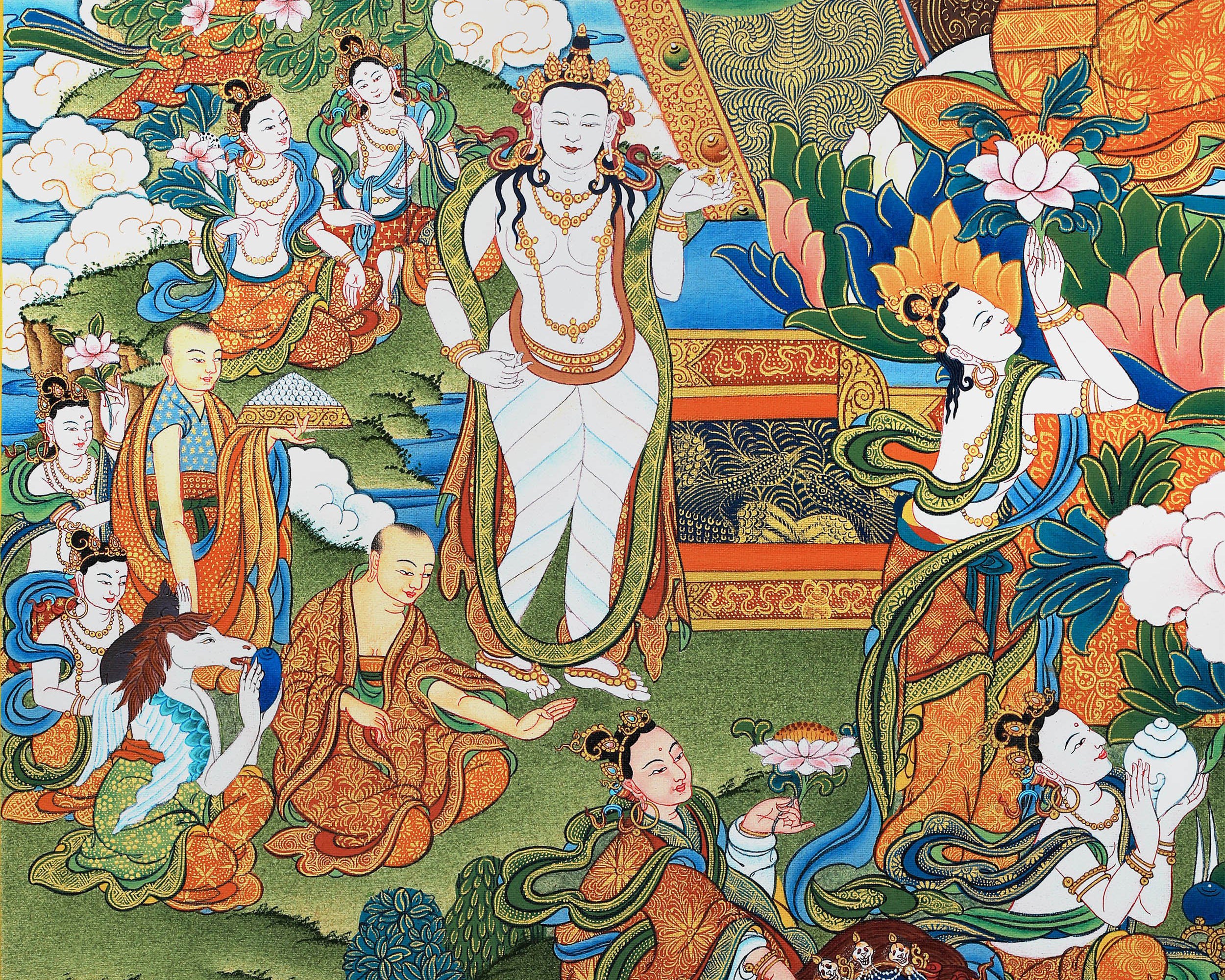 Buddha Shakyamuni Life Story Thangka, High Quality Thangka Print