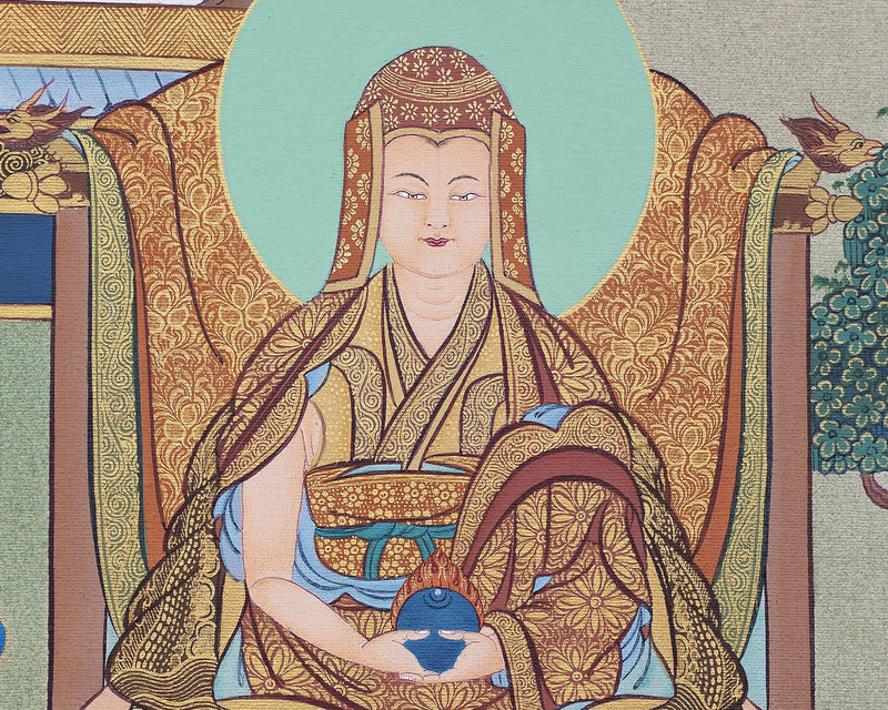 Guru Marpha, Kagyu Masters Thangka Painting, Quality Thangka Print, Tibetan thangka