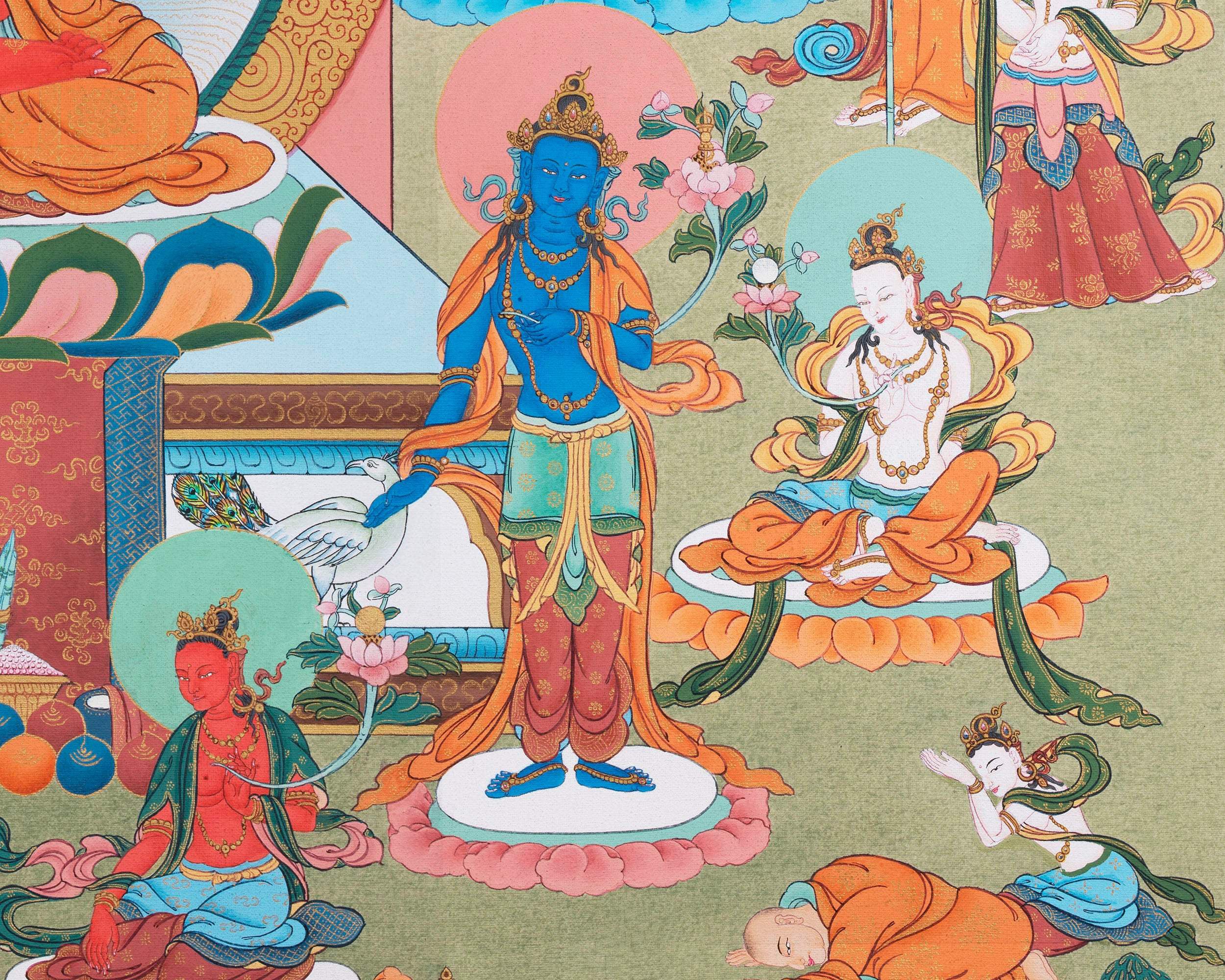 Amitabha Buddha Pureland Thangka | High Quality Thangka Print
