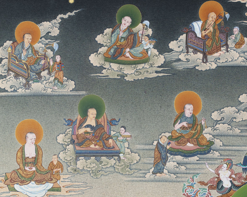 Buddha Shakyamuni -16 Arhat Thangka Print, Tibetan Thangka Print, Digital Print