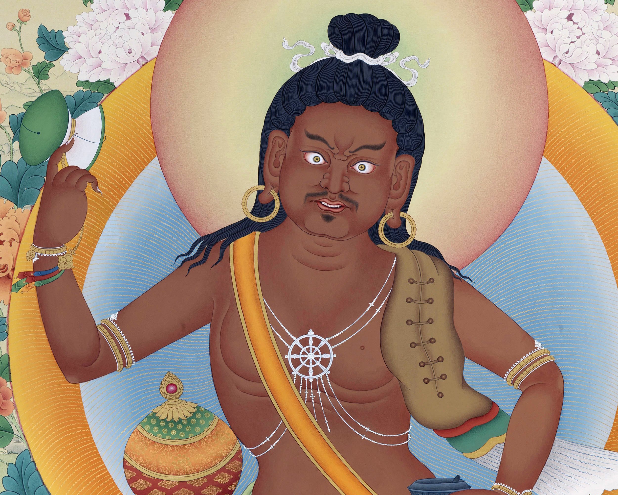 Rare Thangka of Padampa Sangye with Machig Labdron, High Quality Canvas Print