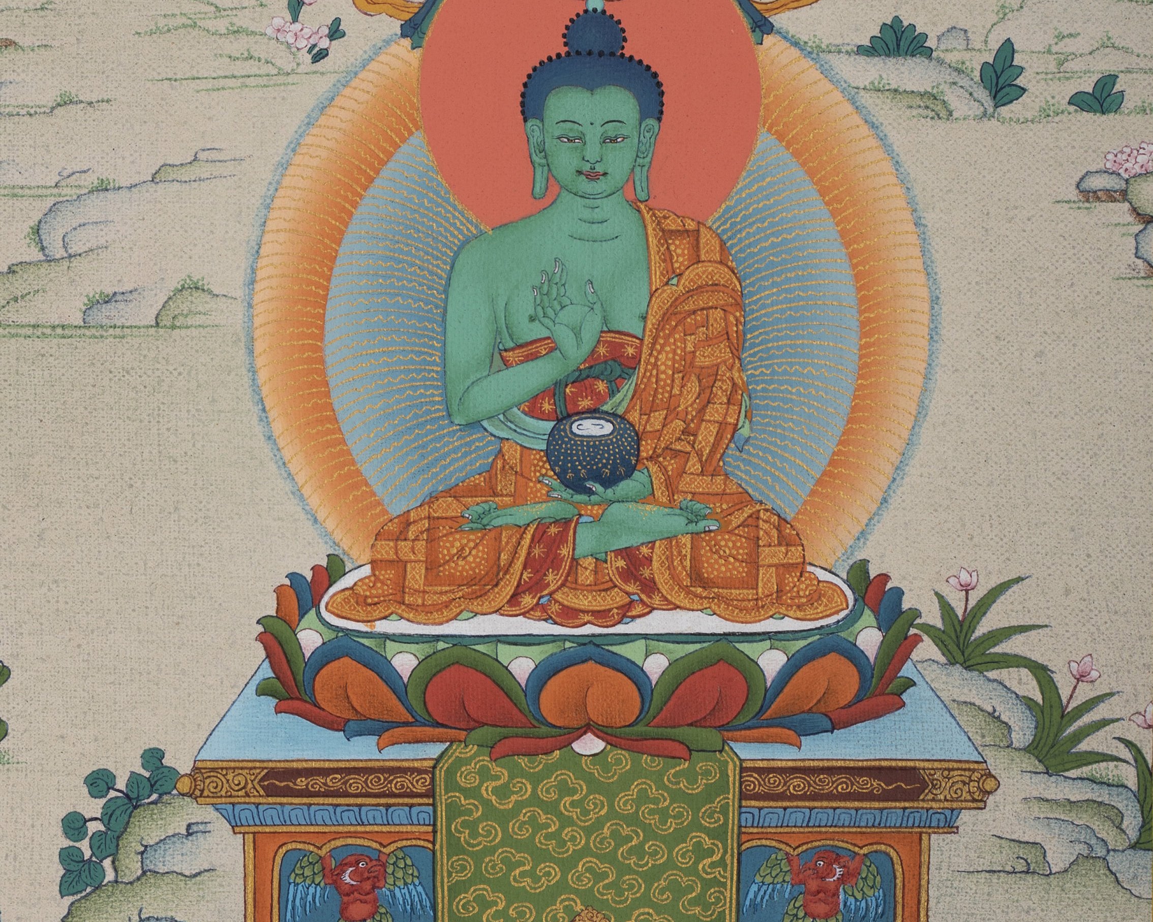 5 Dhyani Buddha Thangka Print | High Quality Giclee Canvas Print