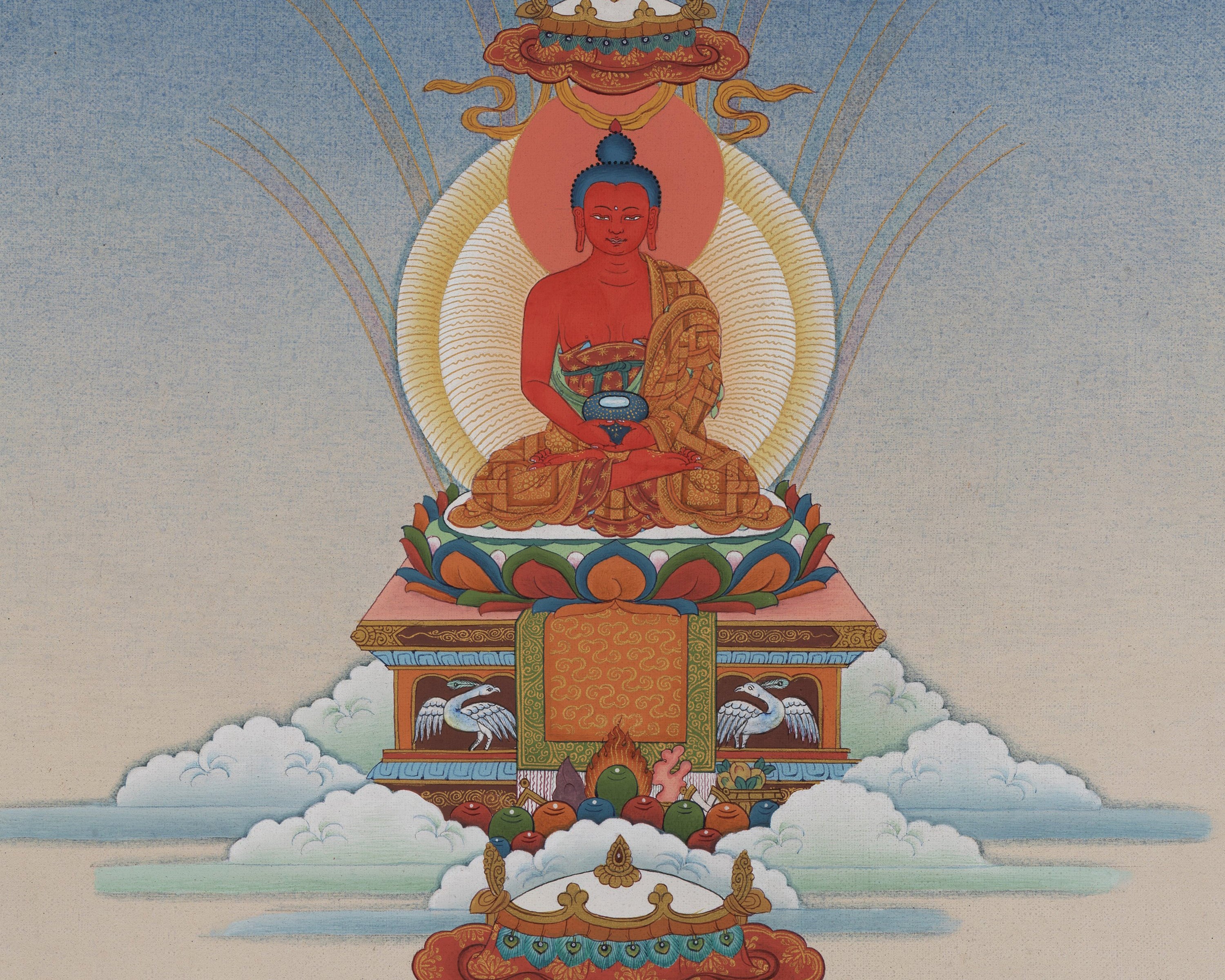 5 Dhyani Buddha Thangka Print | High Quality Giclee Canvas Print